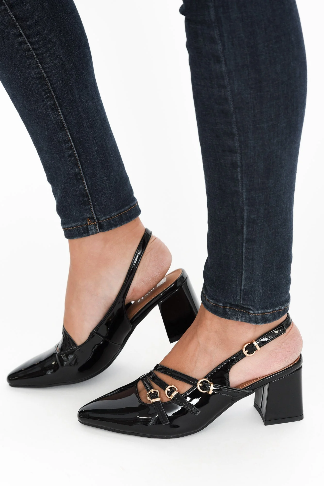 Duchess Black Patent Leather Slingback Heel - Image 5