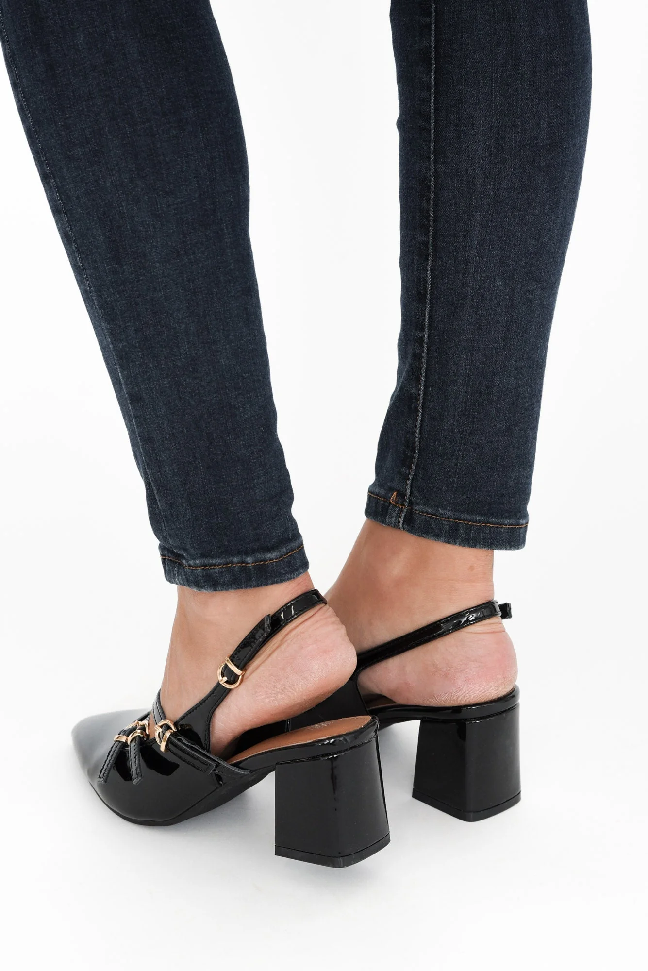 Duchess Black Patent Leather Slingback Heel - Image 6