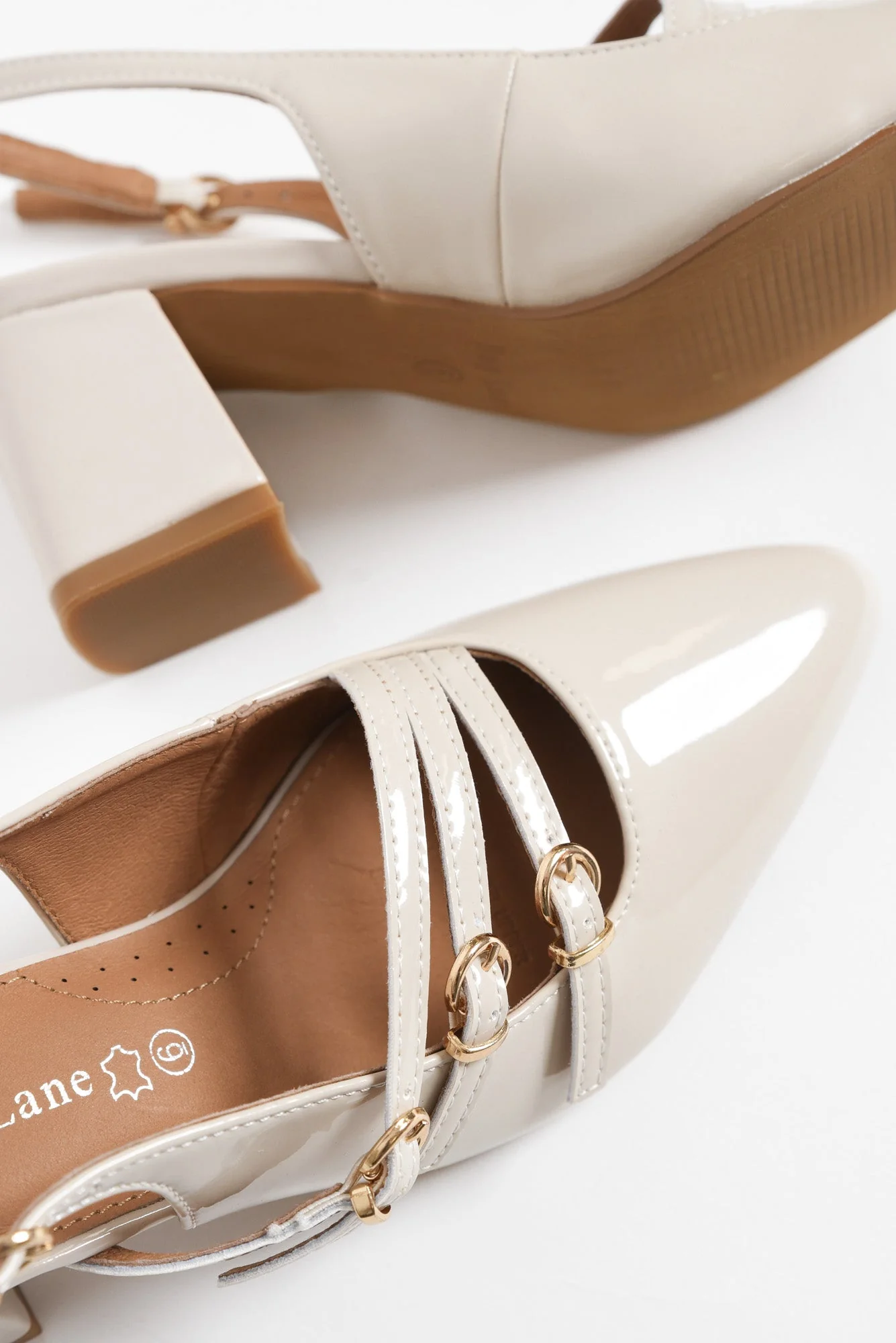 Duchess Bone Patent Leather Slingback Heel - Image 3