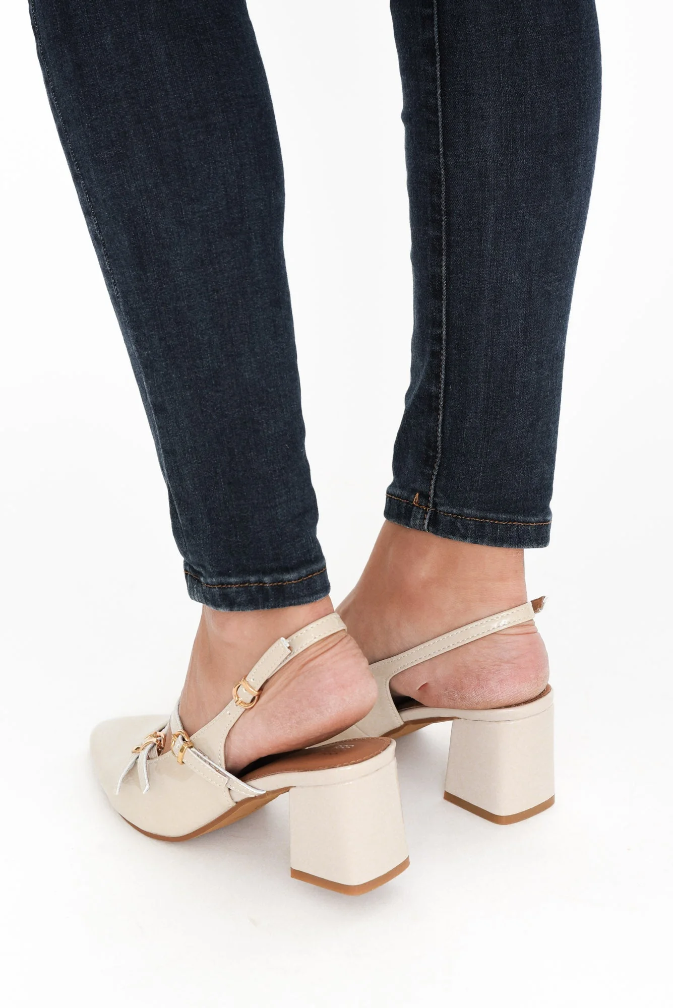 Duchess Bone Patent Leather Slingback Heel - Image 6