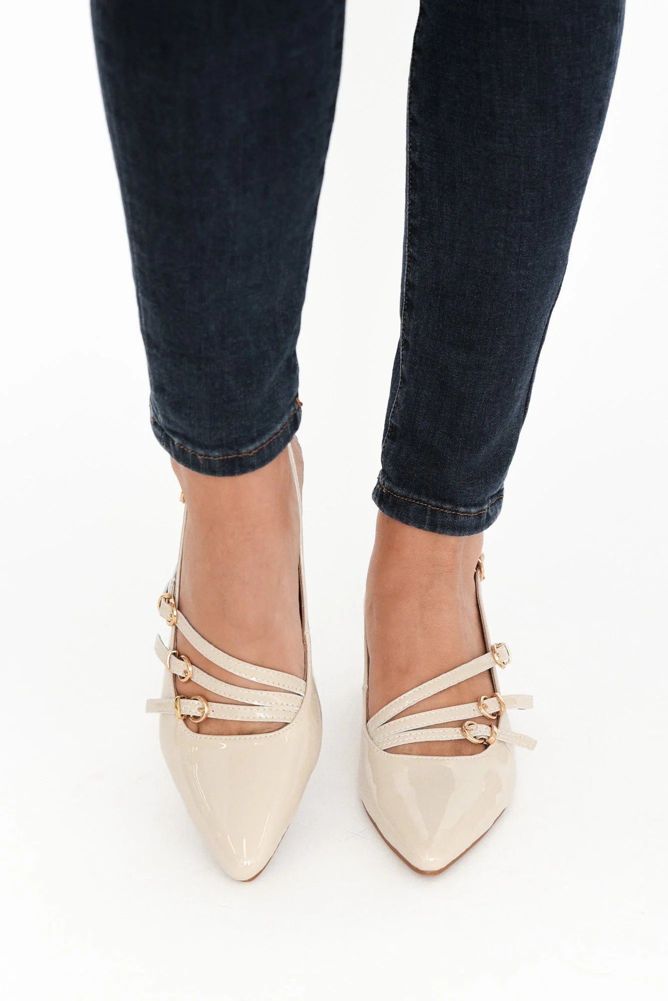 Duchess Bone Patent Leather Slingback Heel - Image 7