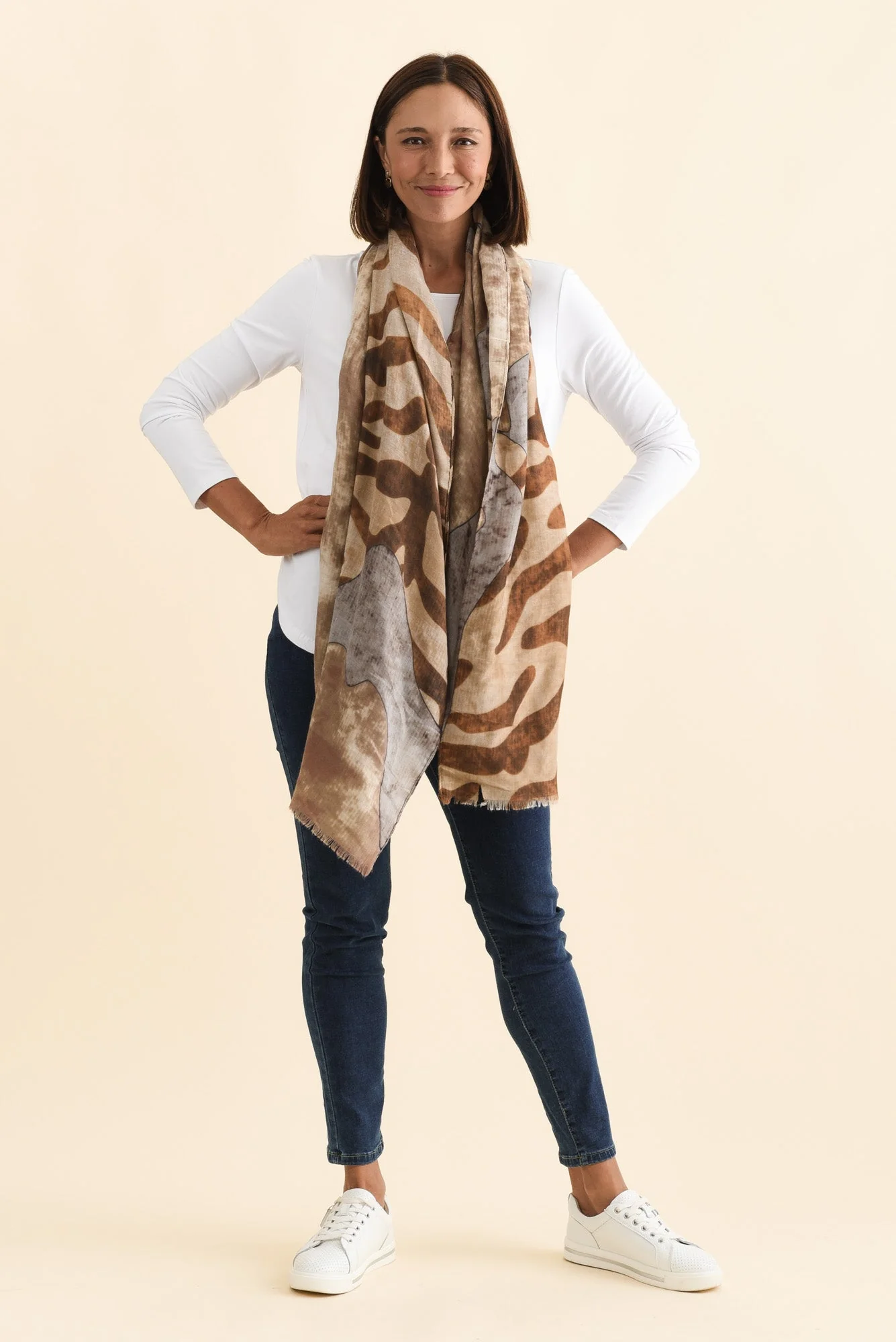 Duke Mocha Abstract Scarf - Image 2