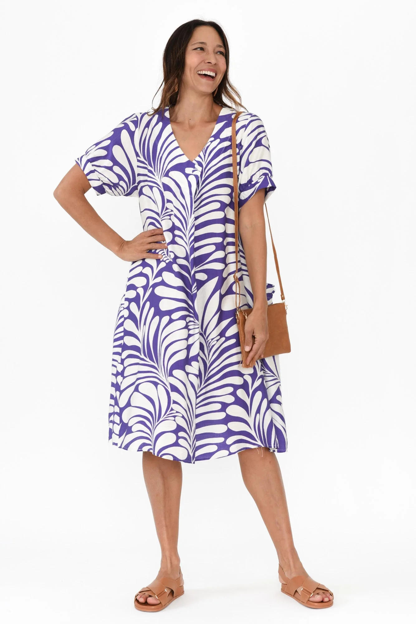 Dulce Blue Swirl Pocket Dress - Image 2