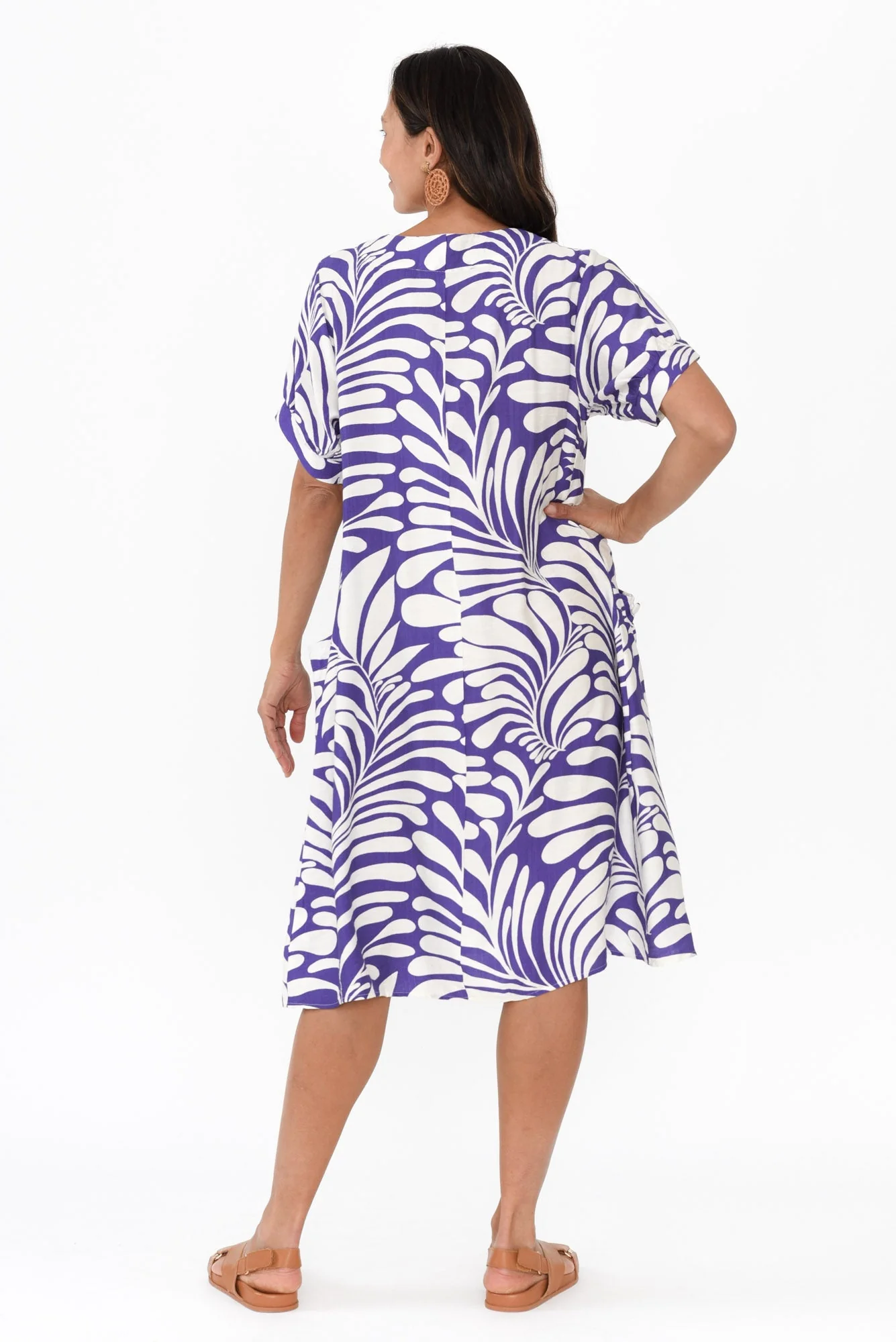 Dulce Blue Swirl Pocket Dress - Image 4