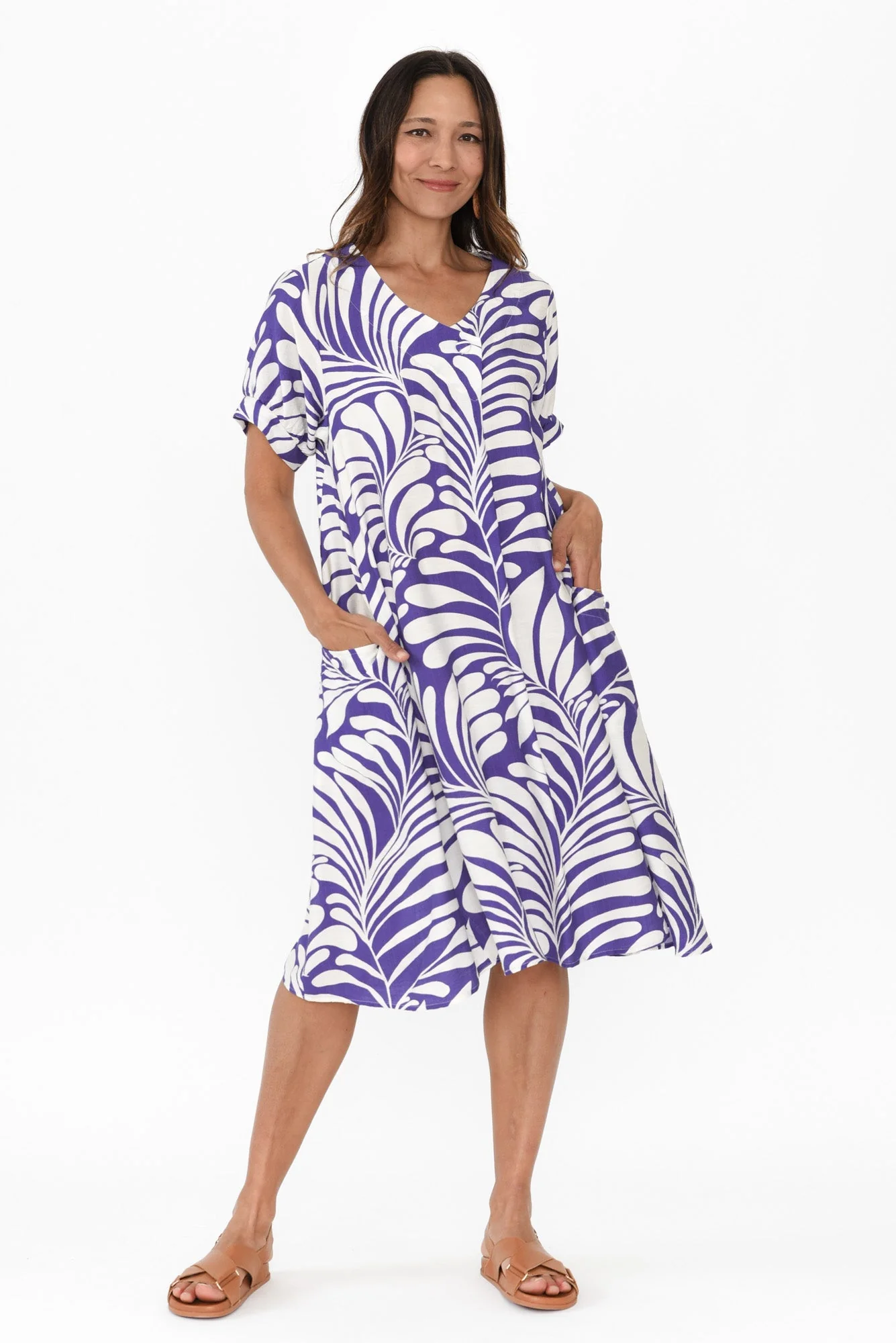 Dulce Blue Swirl Pocket Dress - Image 6