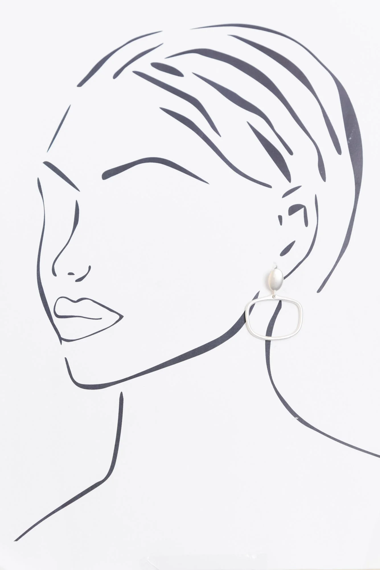 Eaton Silver Ring Drop Earrings - Image 2