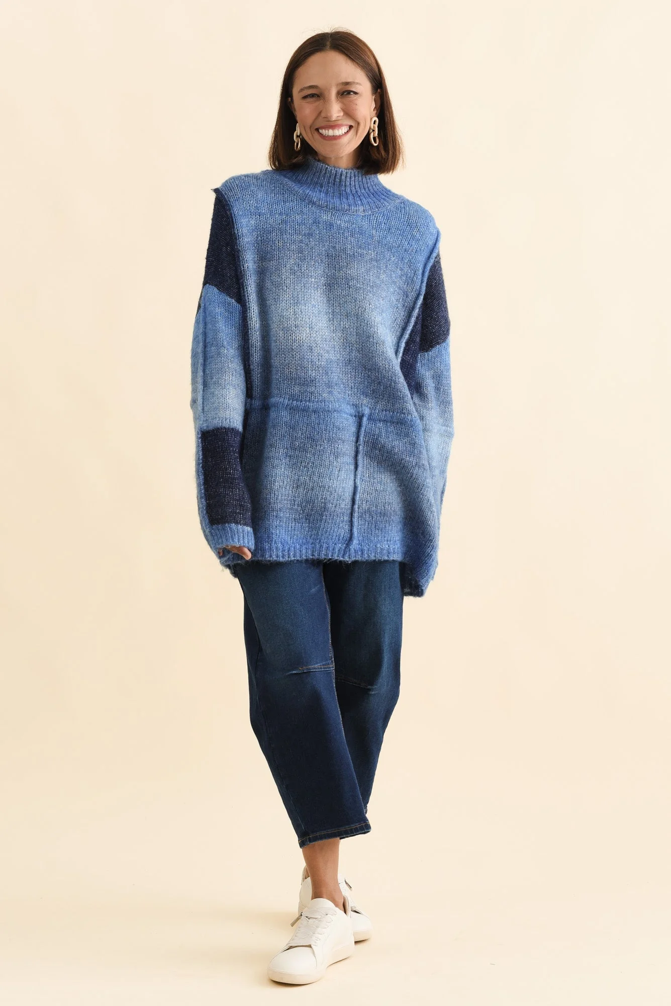 Eclipse Blue Splice Knit Jumper - Image 2