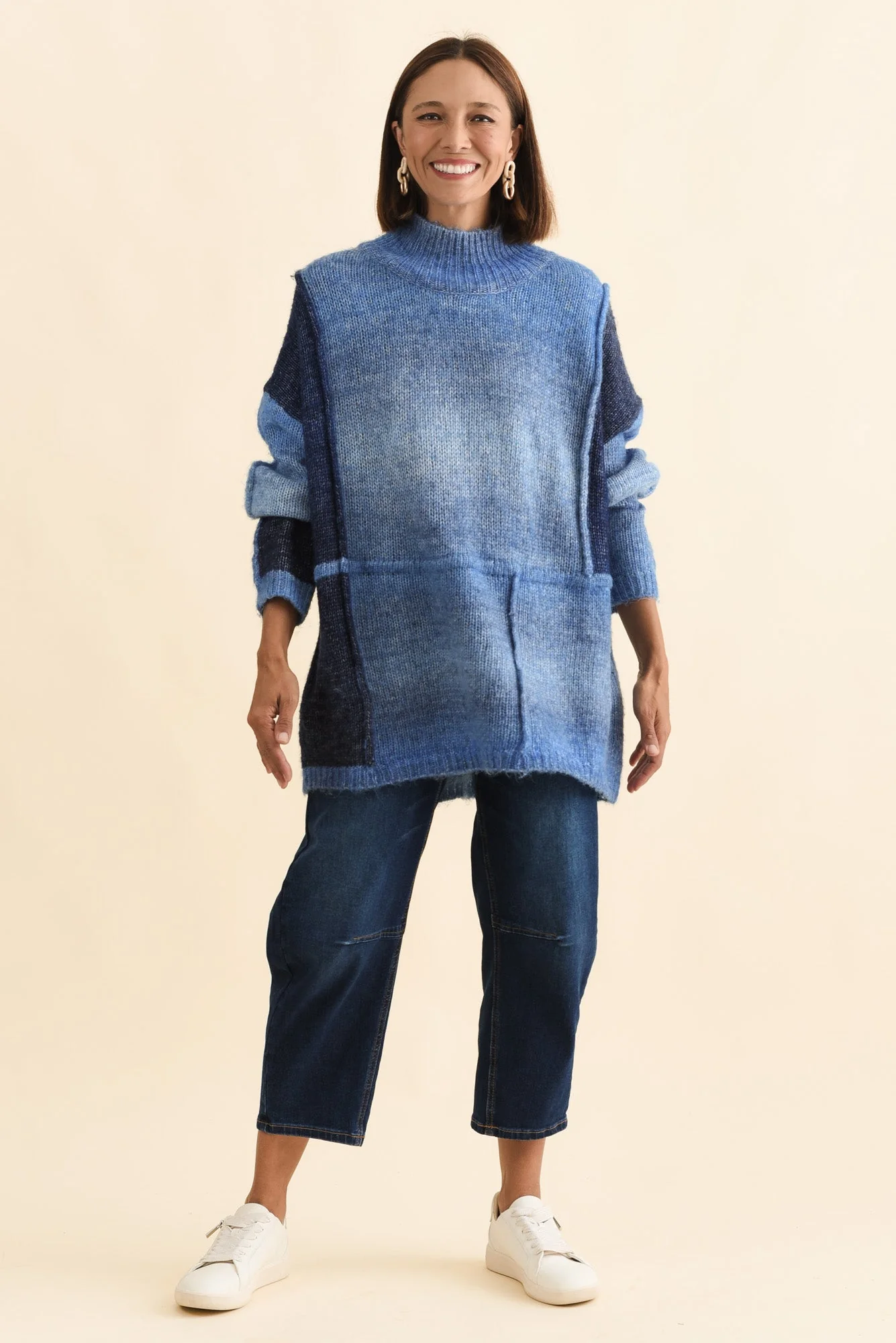 Eclipse Blue Splice Knit Jumper - Image 3