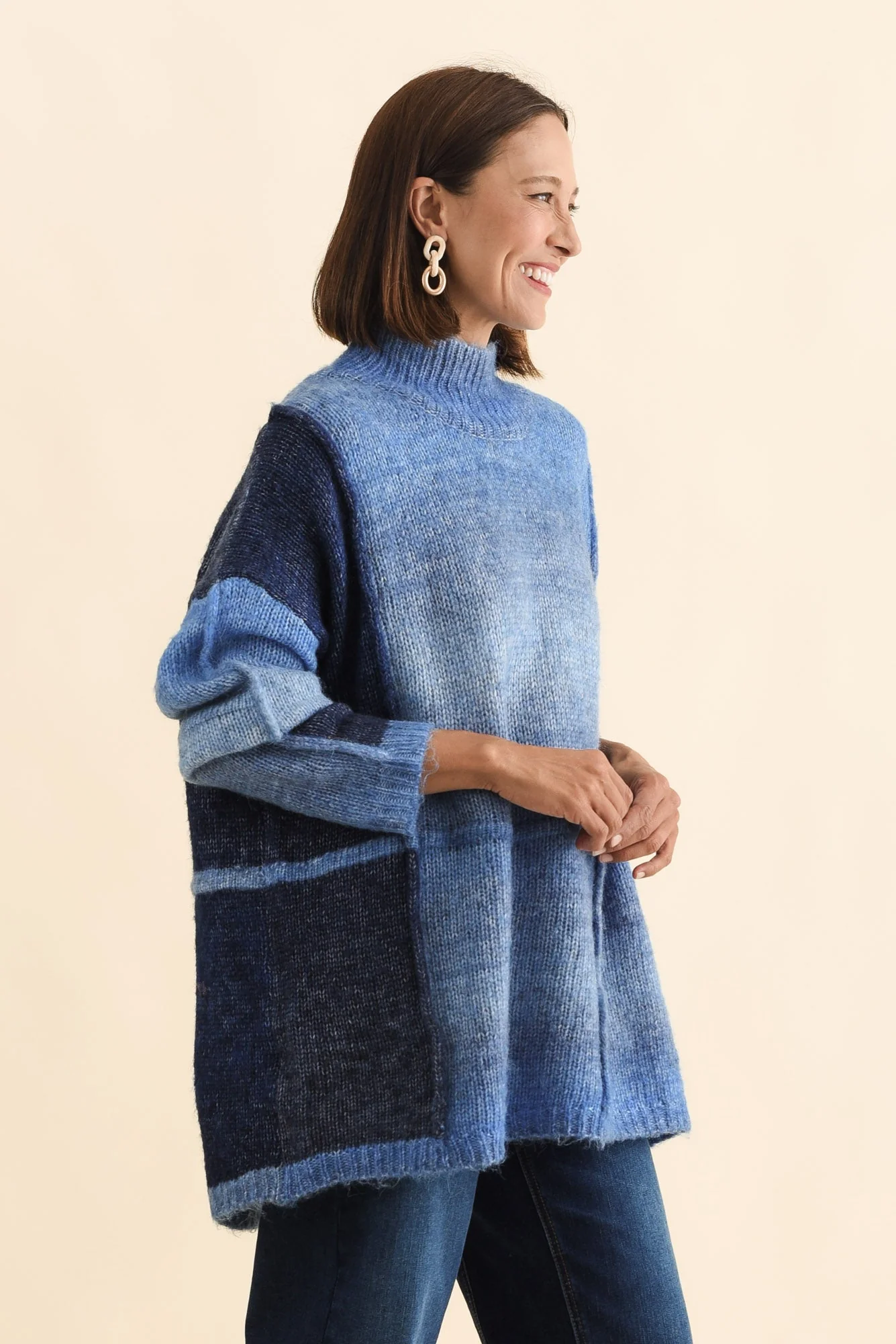 Eclipse Blue Splice Knit Jumper - Image 4