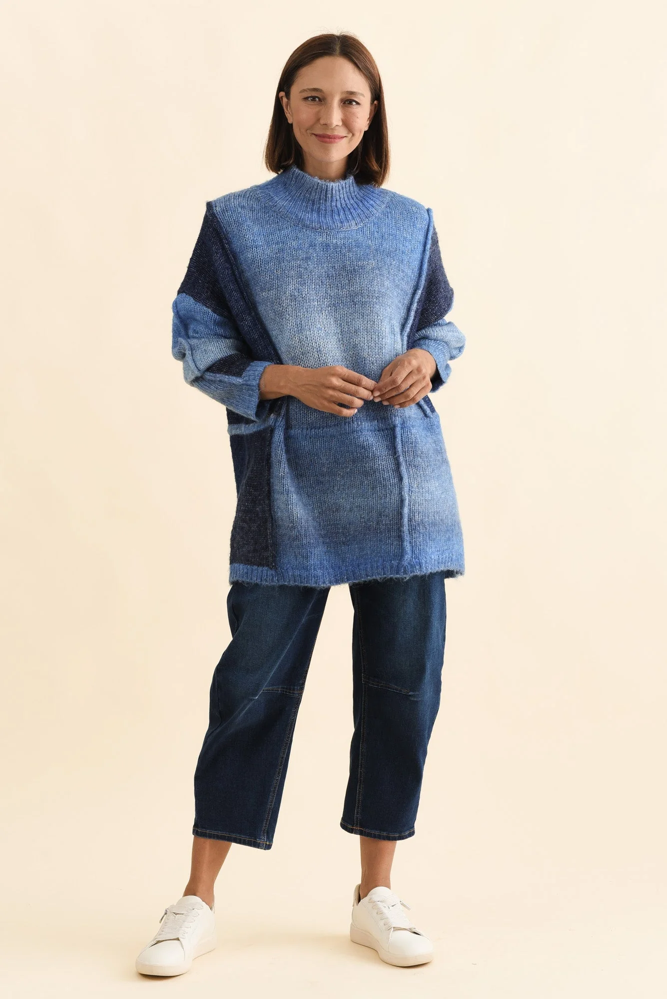 Eclipse Blue Splice Knit Jumper - Image 7