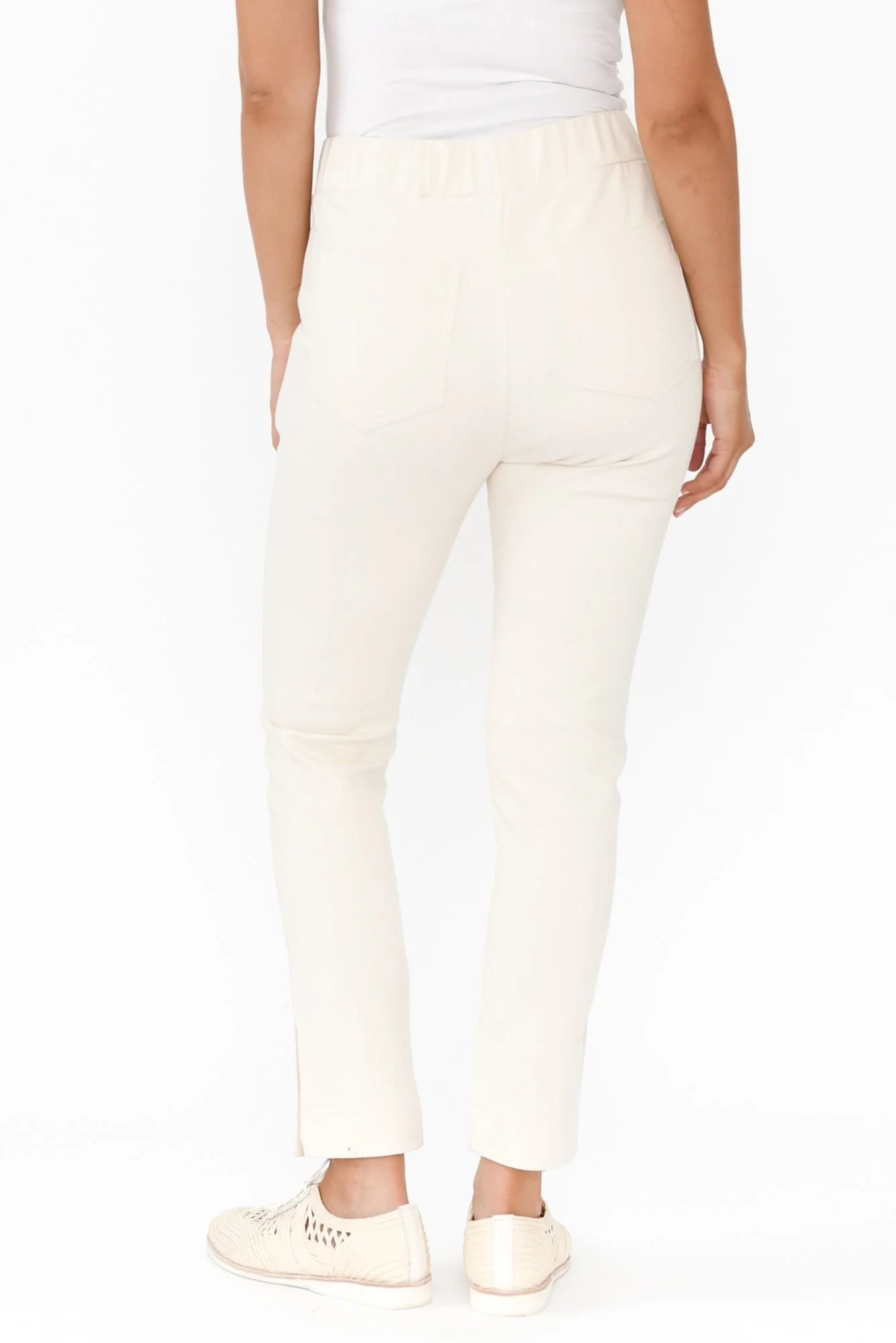 Eclipse Cream Cotton Stretch Pants - Image 5