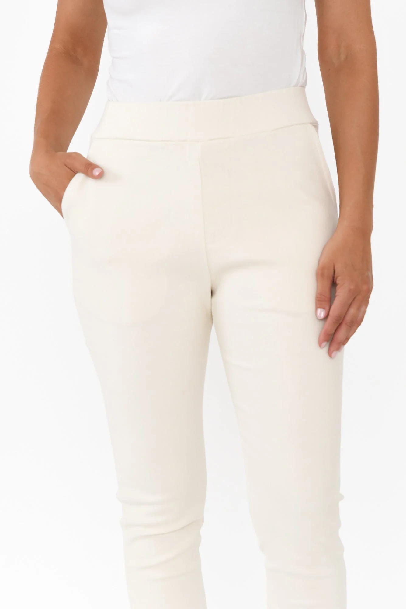 Eclipse Cream Cotton Stretch Pants - Image 6