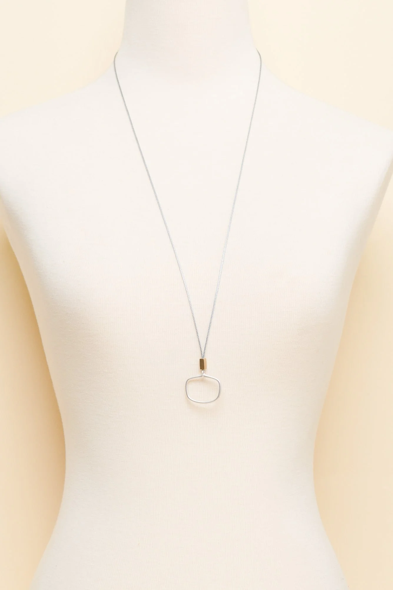 Eclipse Silver Ring Pendant Necklace - Image 2