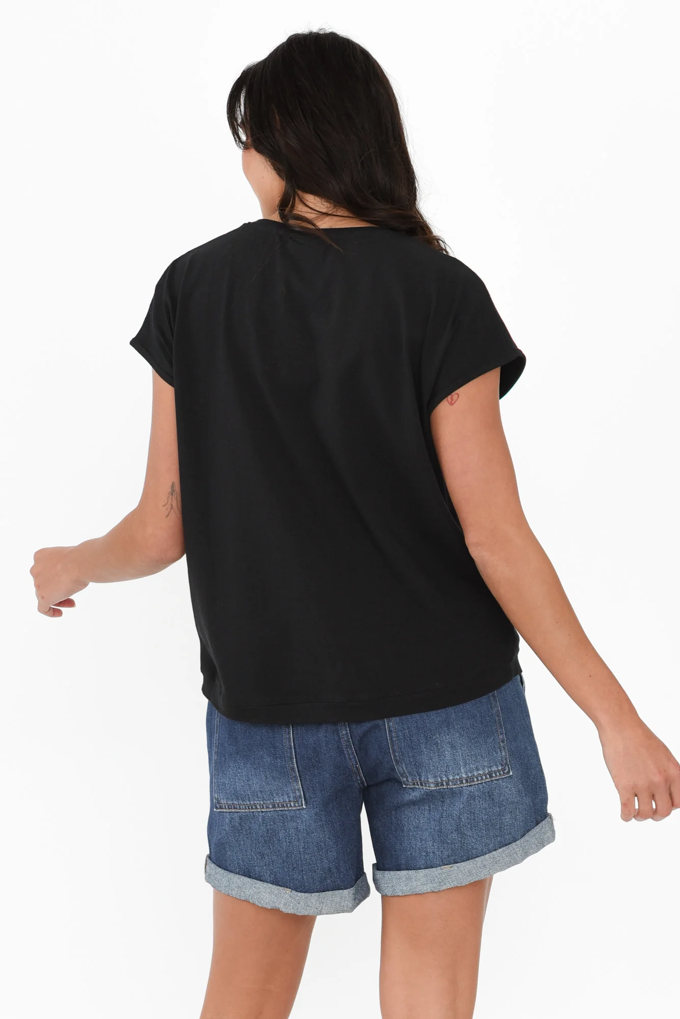 Eddie Black Cotton Tee - Image 4