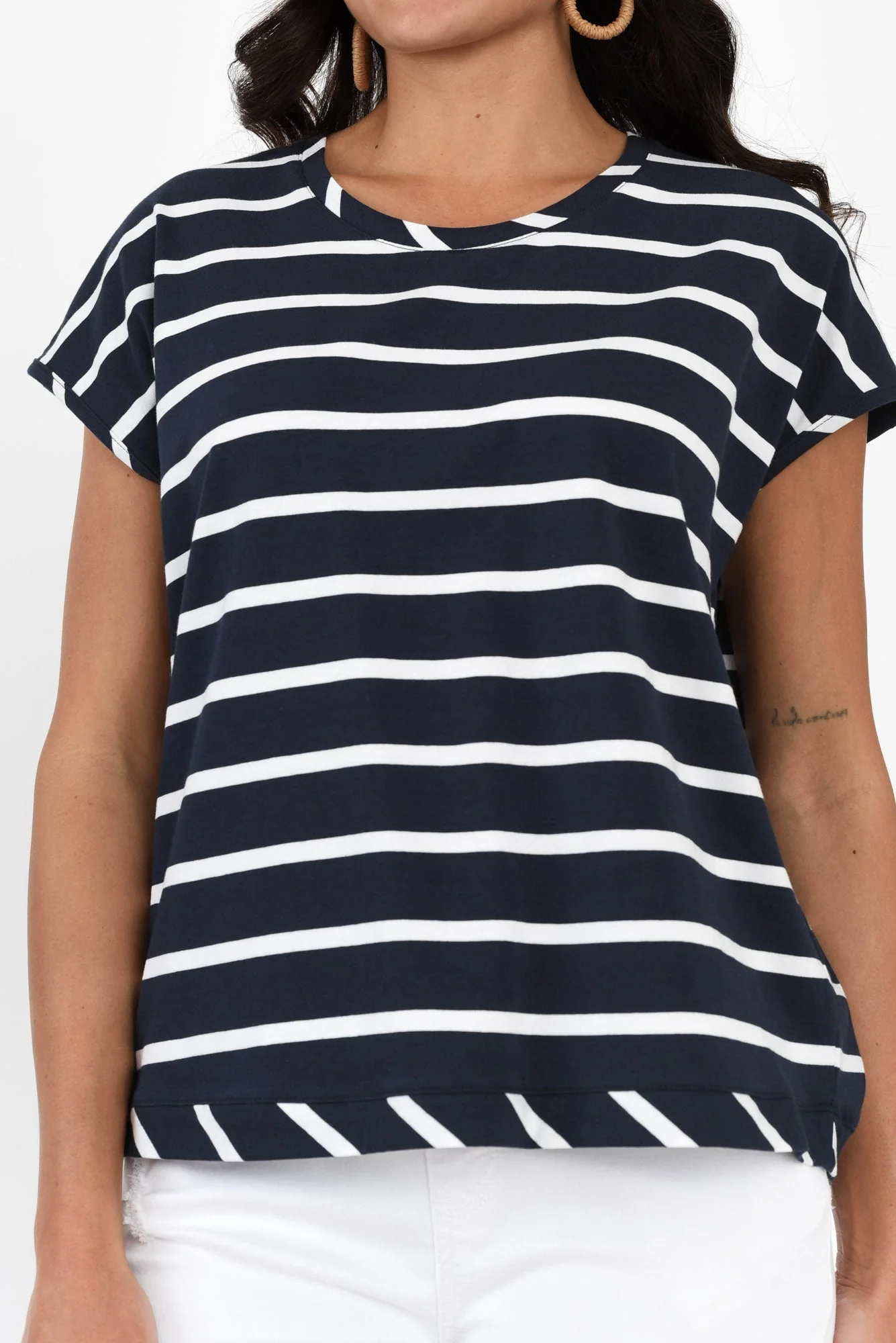 Eddie Navy Stripe Cotton Tee - Image 5