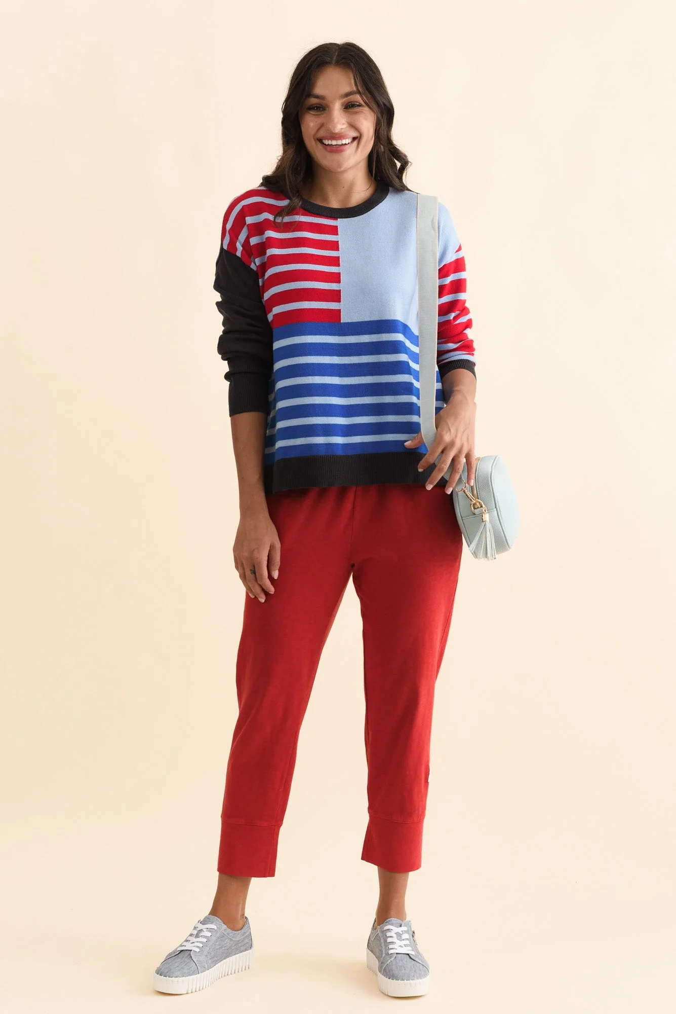Effie Blue Stripe Knit Sweater - Image 3