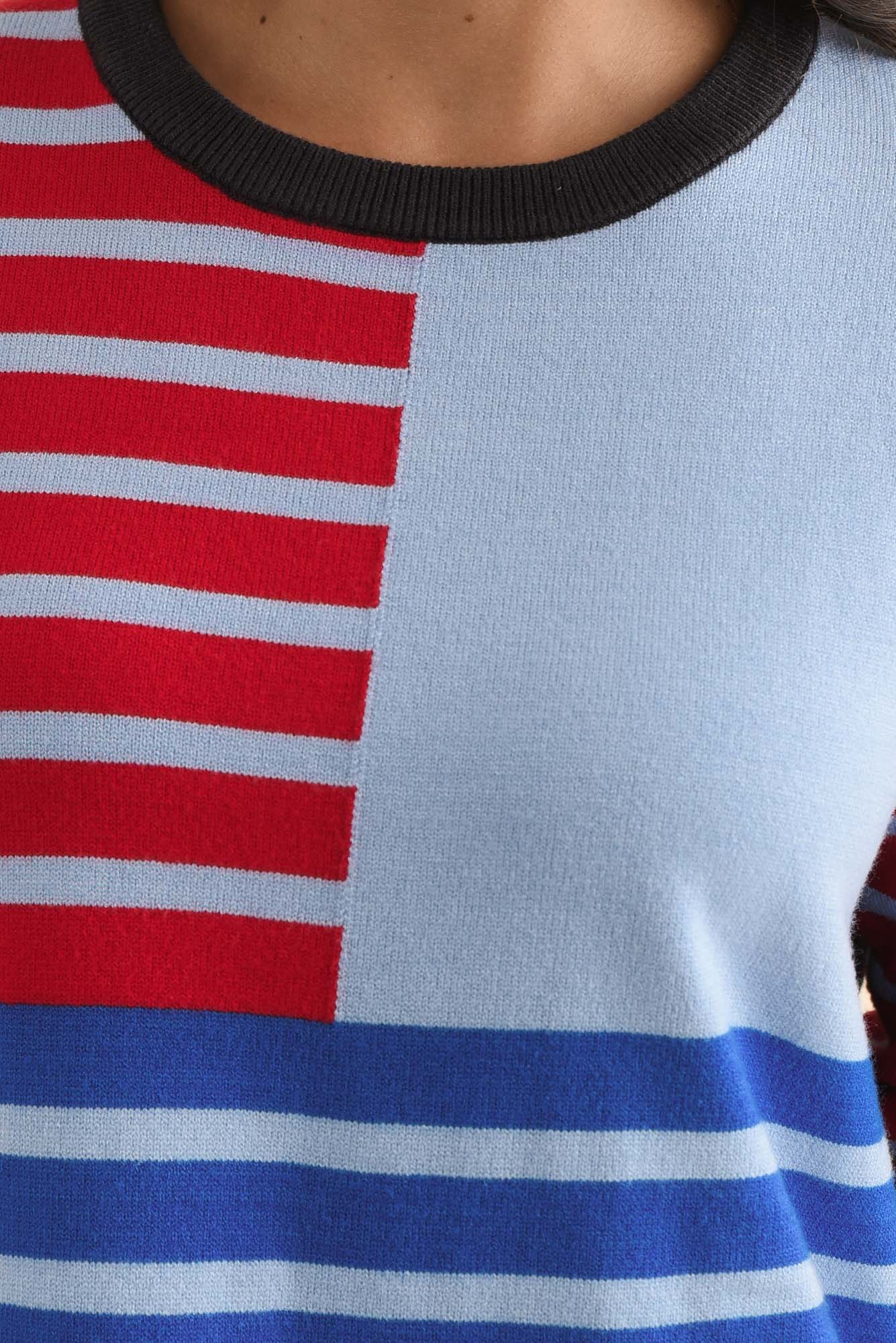 Effie Blue Stripe Knit Sweater - Image 6