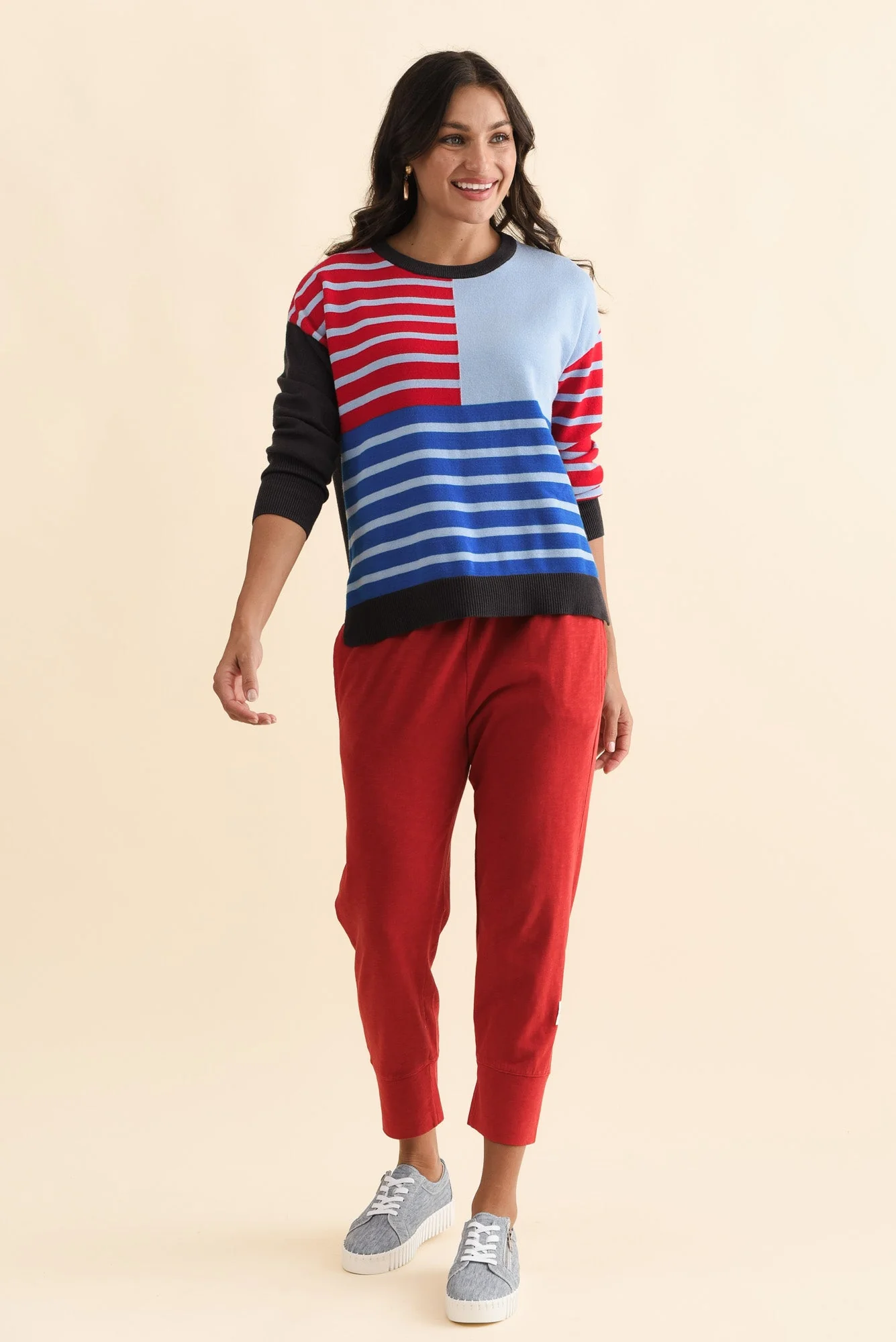 Effie Blue Stripe Knit Sweater - Image 7
