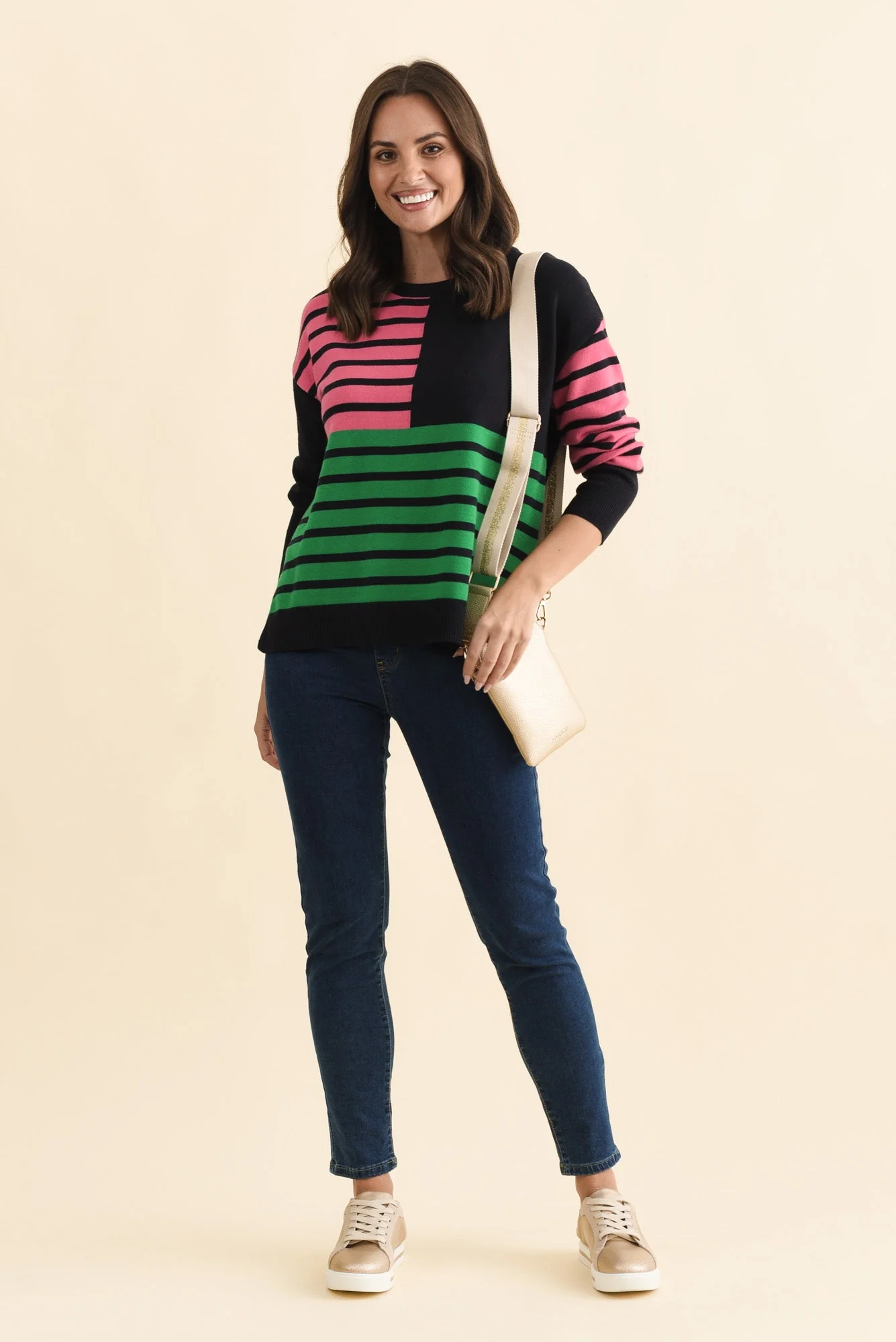 Effie Navy Stripe Knit Sweater - Image 2