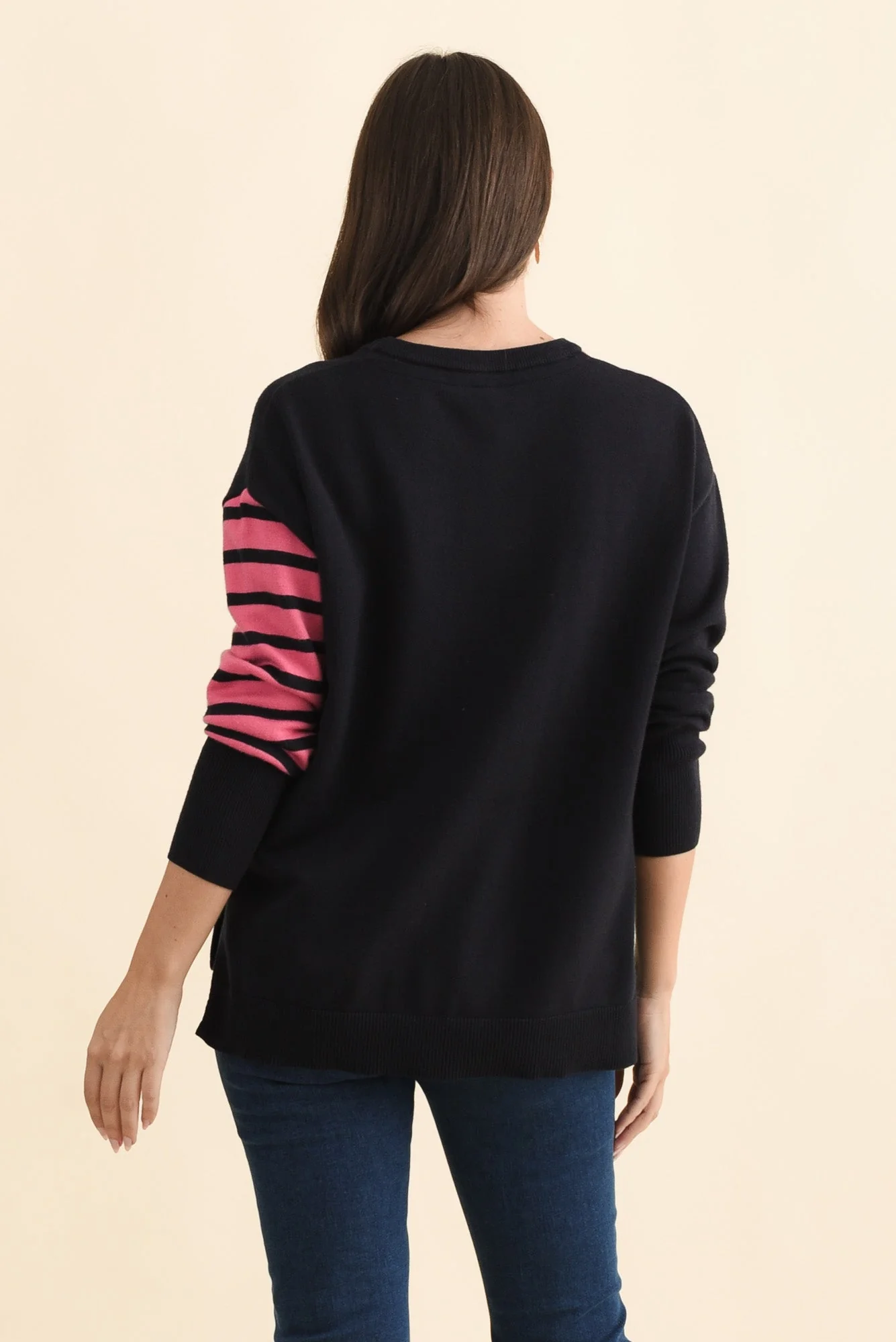 Effie Navy Stripe Knit Sweater - Image 4