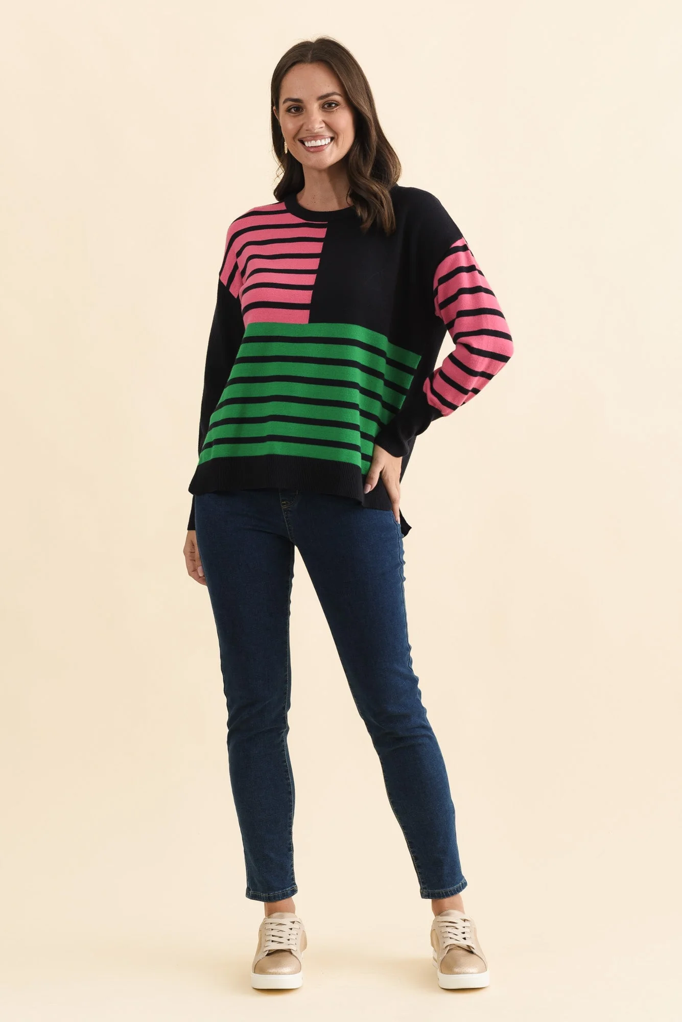 Effie Navy Stripe Knit Sweater - Image 6