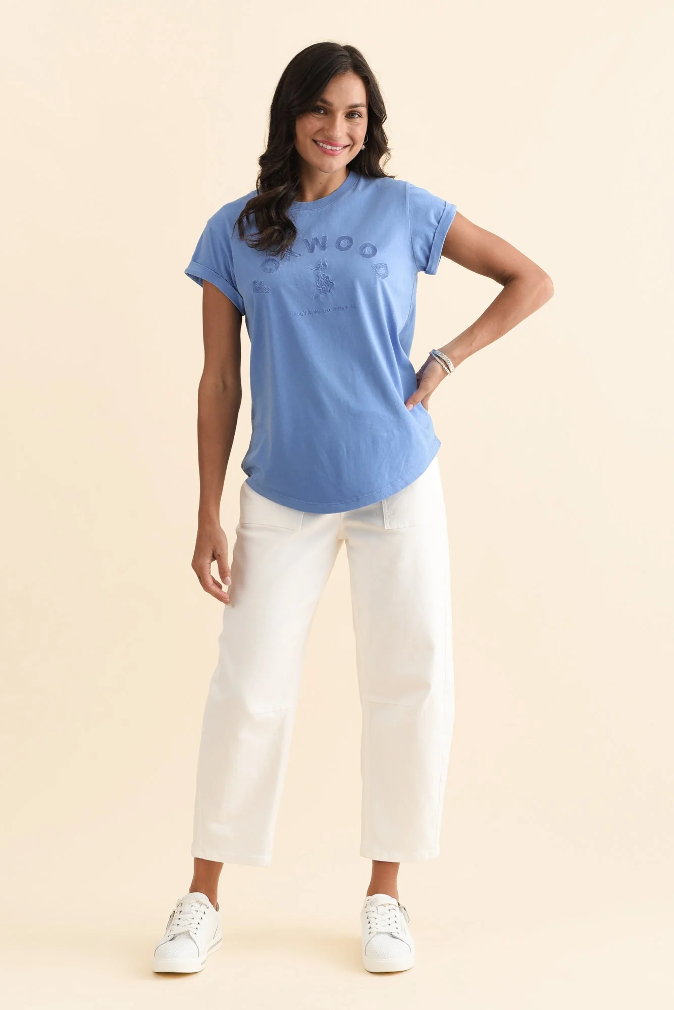 Effortless Blue Cotton Tee - Image 2