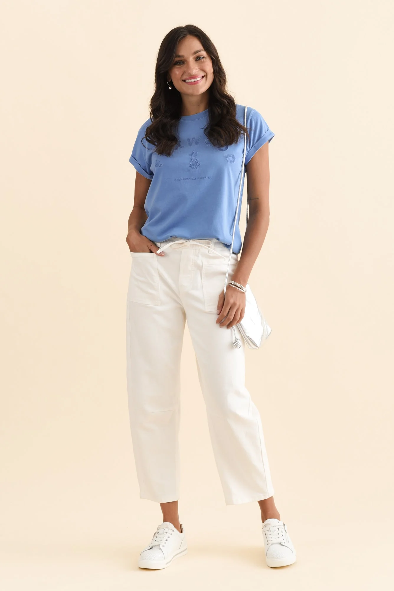 Effortless Blue Cotton Tee - Image 6