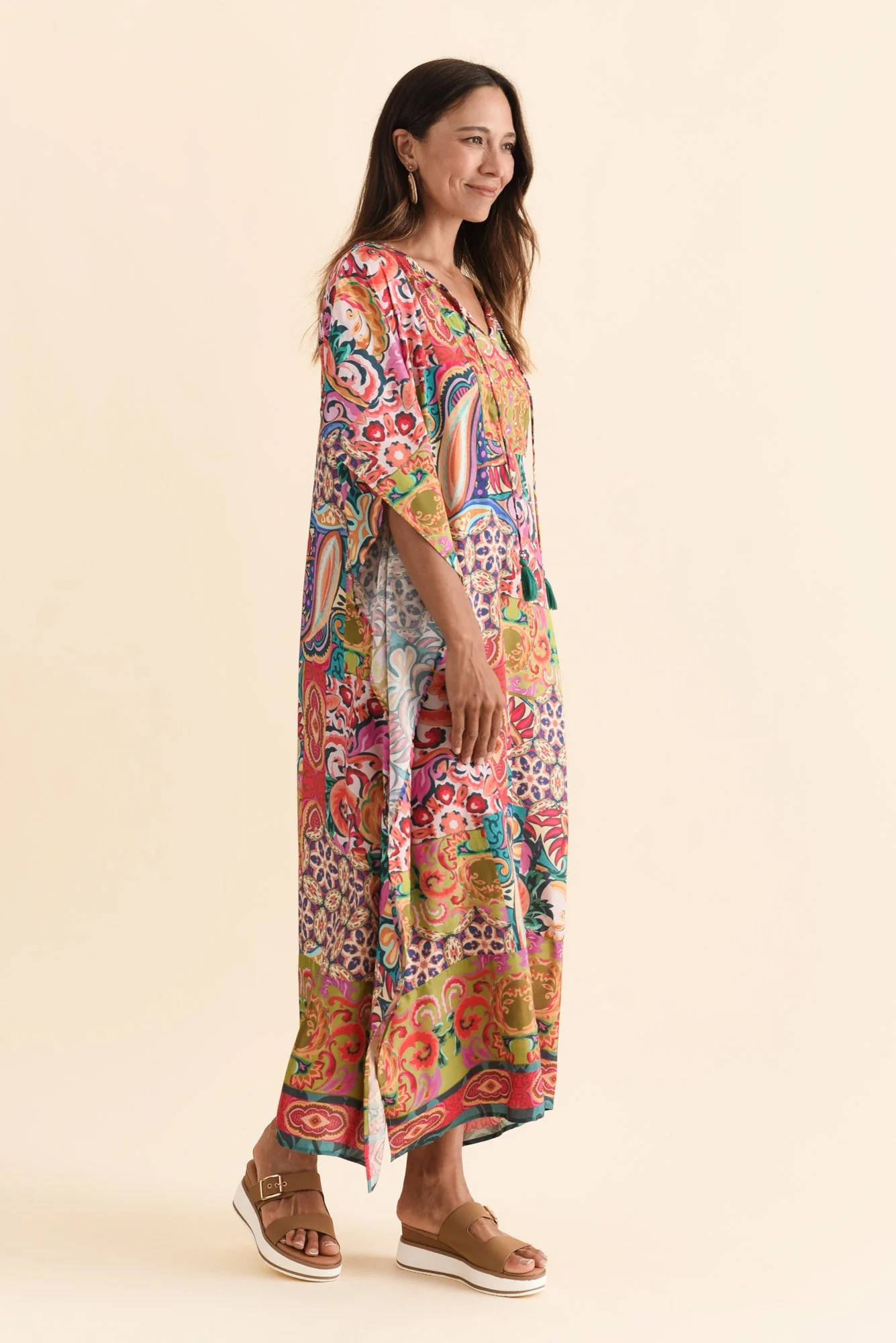 Elara Orange Mosaic Kaftan - Image 3