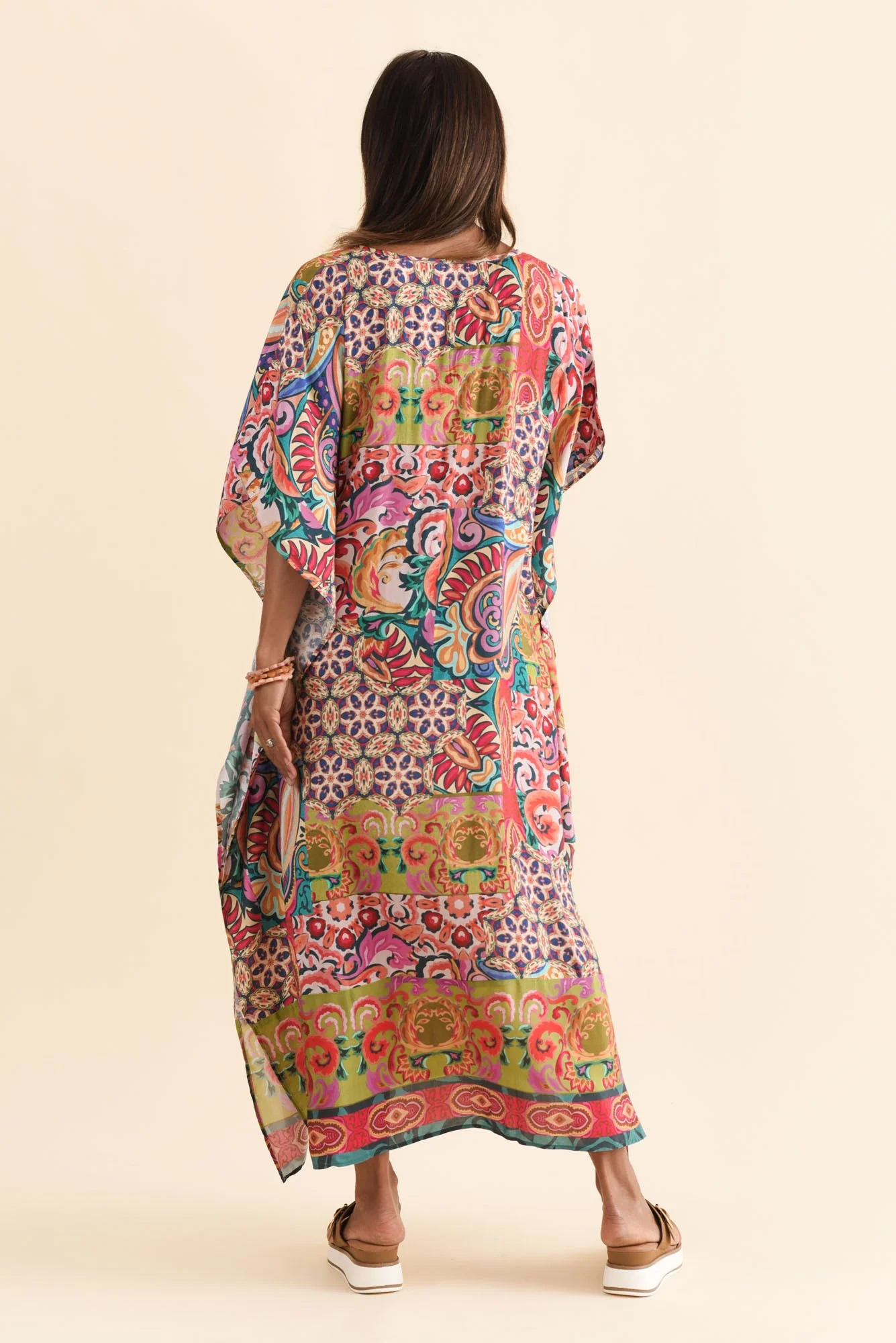 Elara Orange Mosaic Kaftan - Image 4