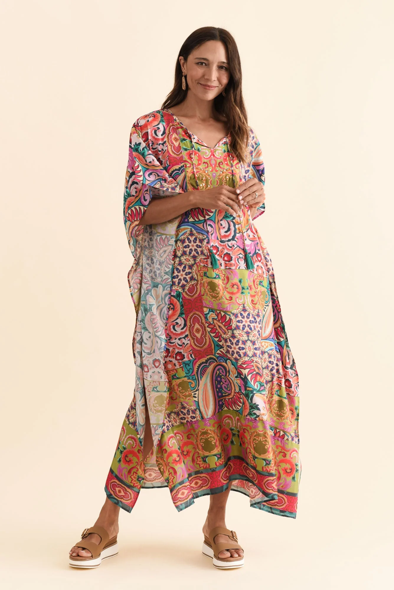 Elara Orange Mosaic Kaftan - Image 6
