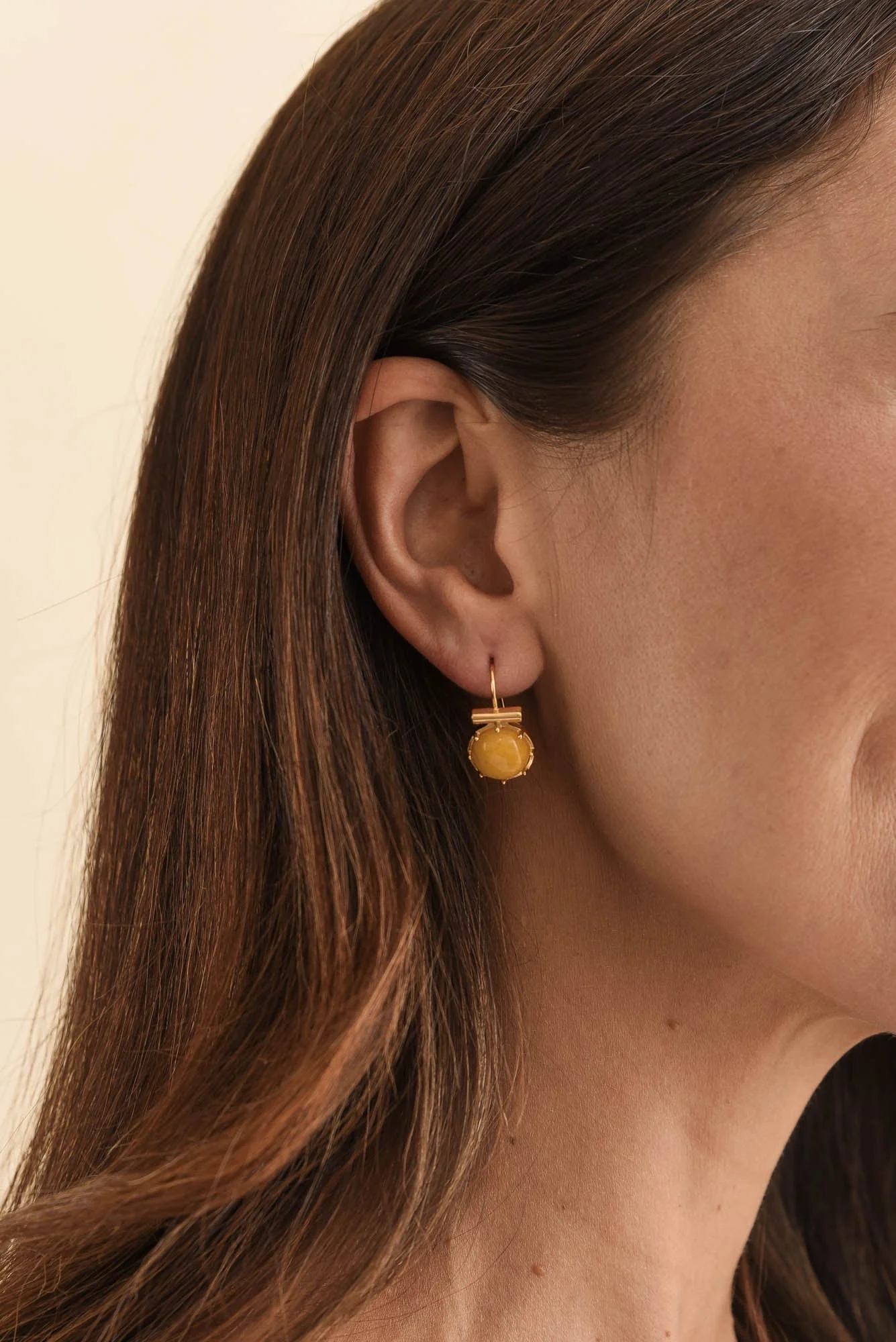 Electra Yellow Stone Hook Earrings - Image 2