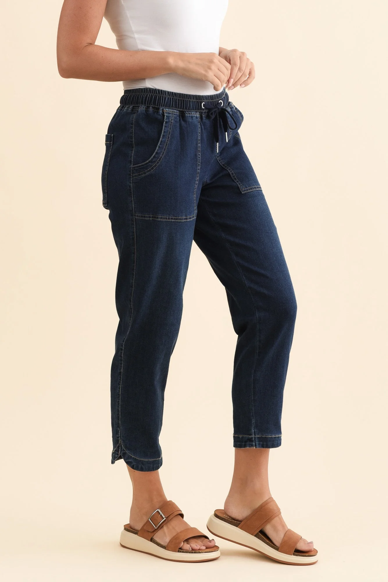 Eliana Dark Blue Denim Stretch Jeans - Image 3