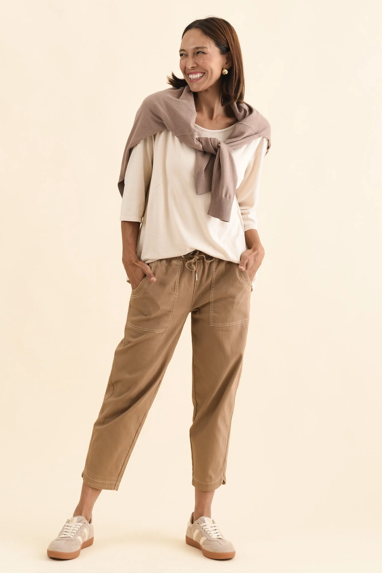 Eliana Mocha Cotton Stretch Jeans - Image 2