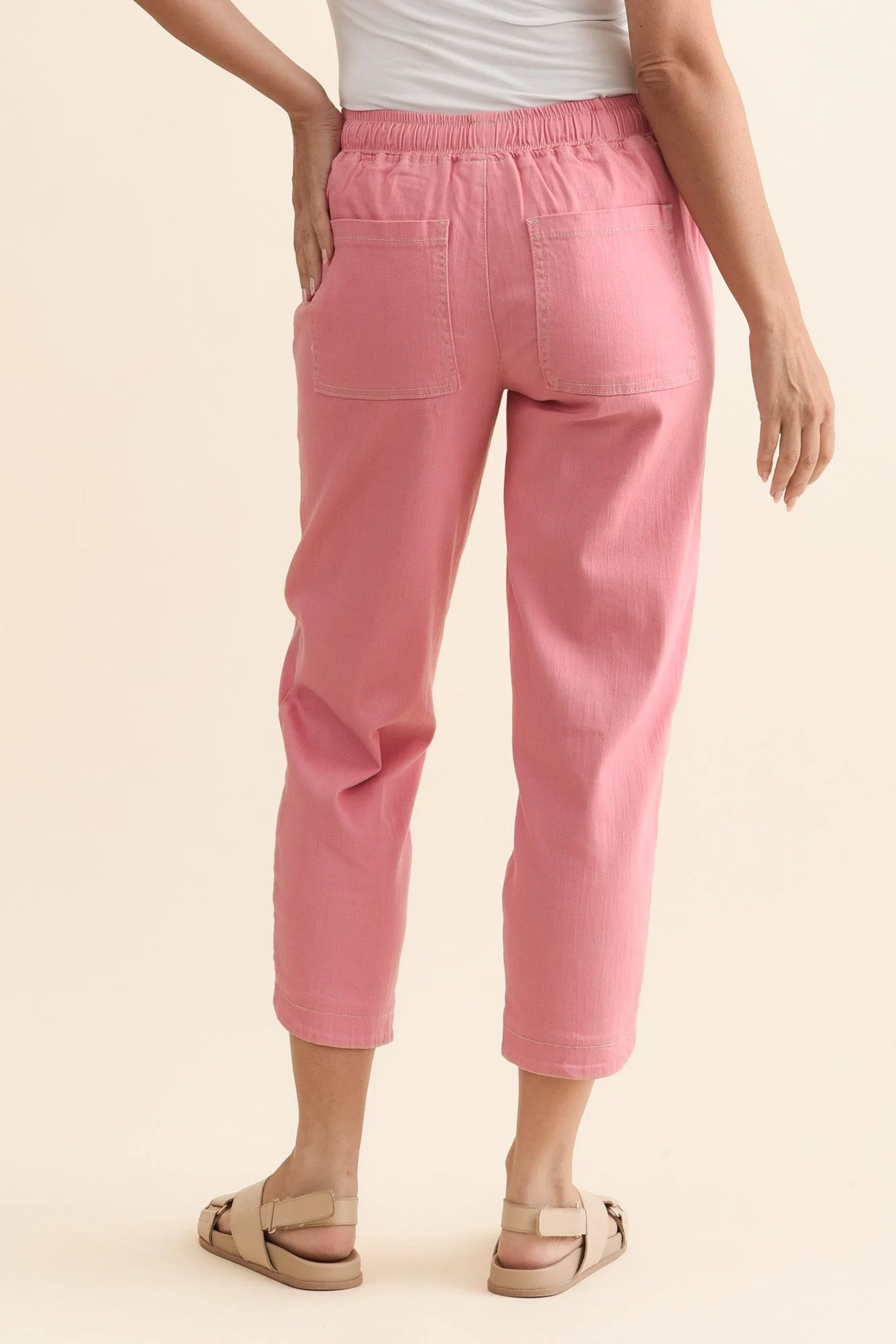 Eliana Pink Cotton Stretch Jeans - Image 4