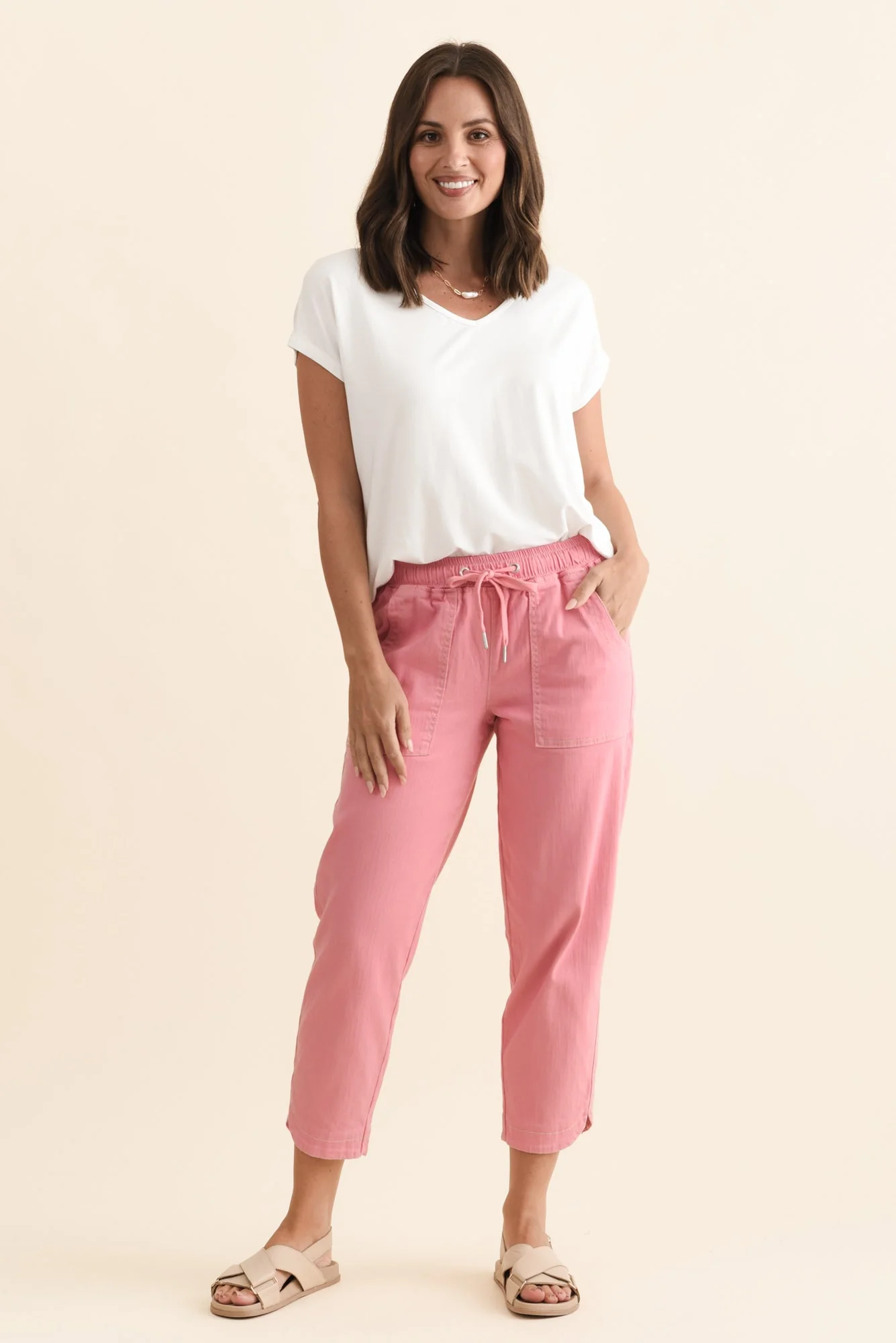 Eliana Pink Cotton Stretch Jeans - Image 6