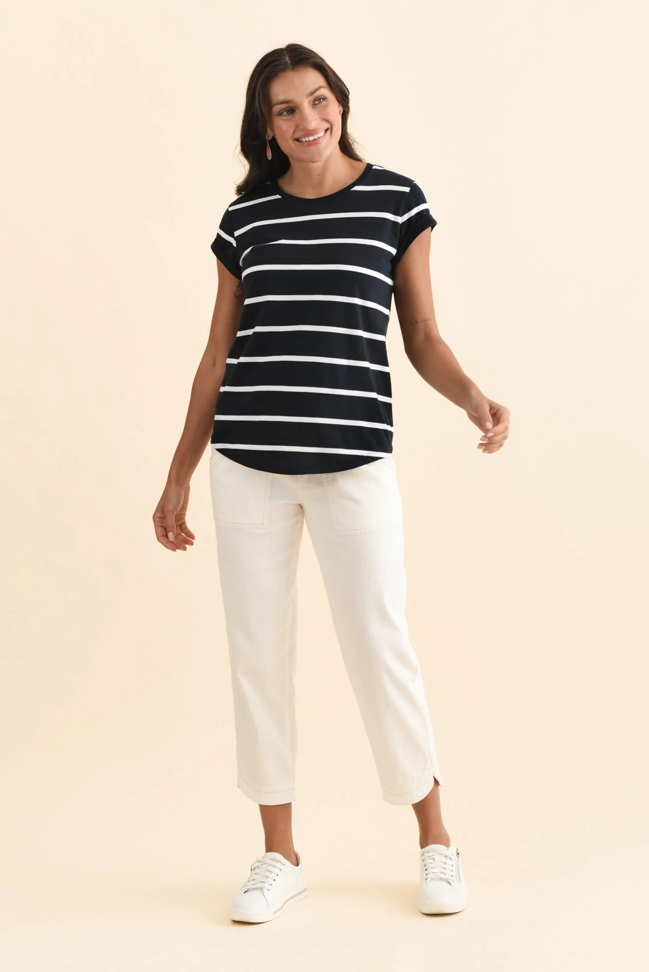 Eliana White Cotton Stretch Jeans - Image 6