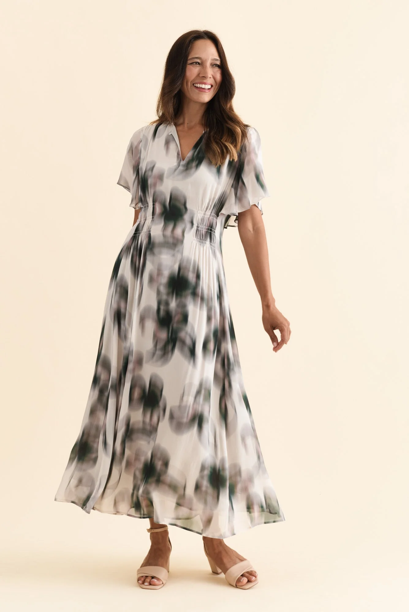 Elise Ivory Bloom Ruffle Dress - Image 6