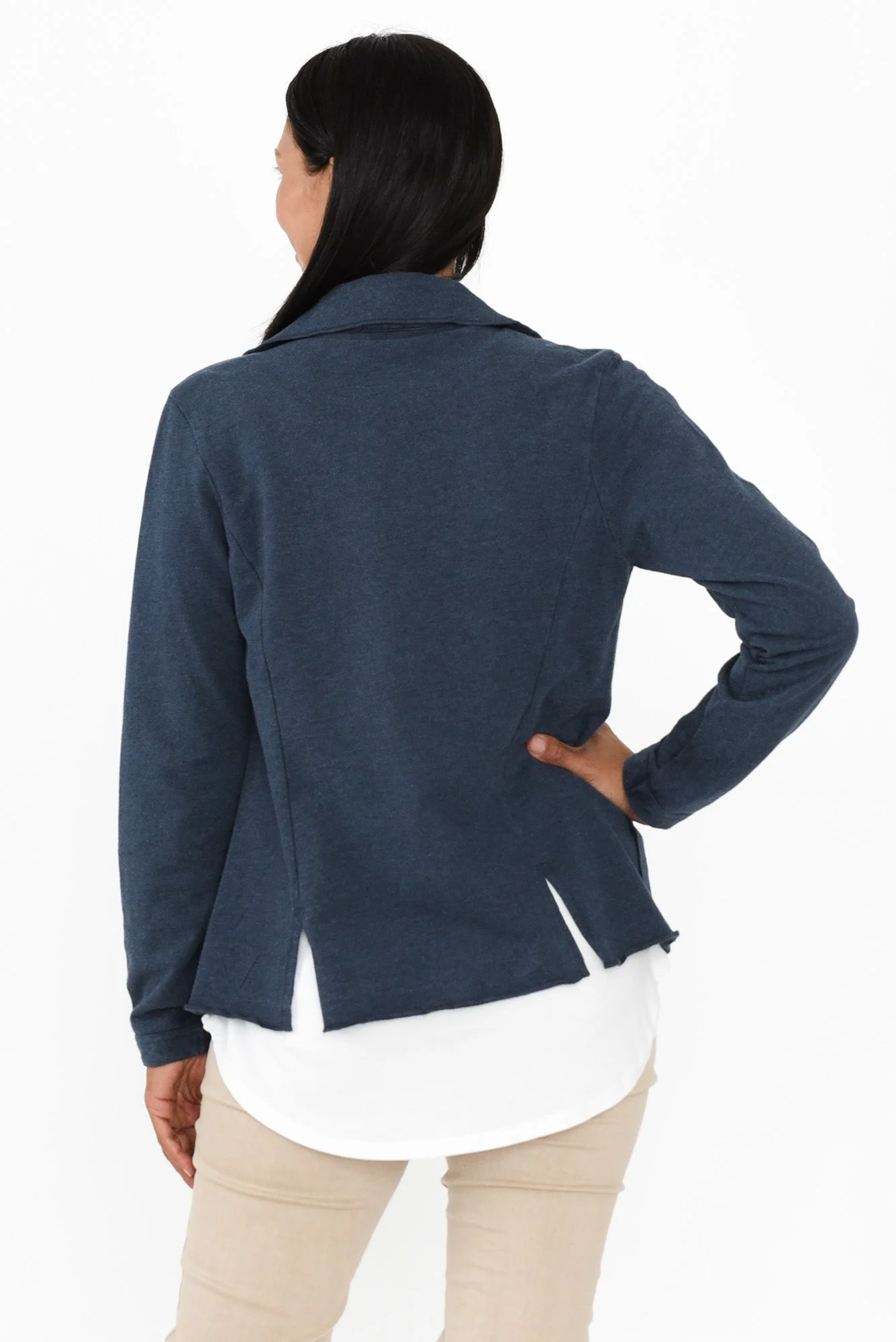 Elissa Navy Cotton Blazer - Image 5