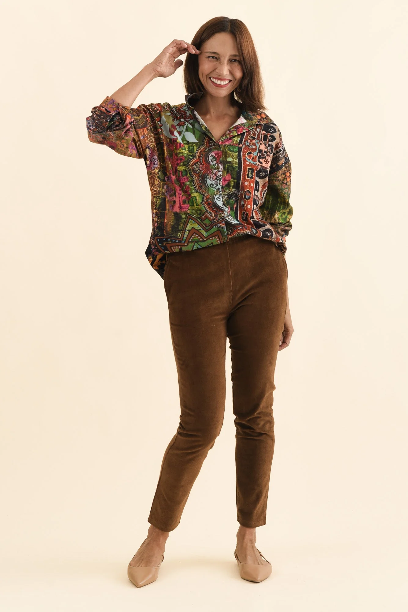 Elle Brown Corduroy Pants - Image 2