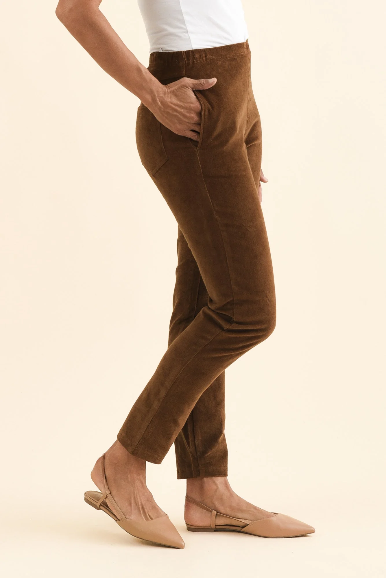 Elle Brown Corduroy Pants - Image 3