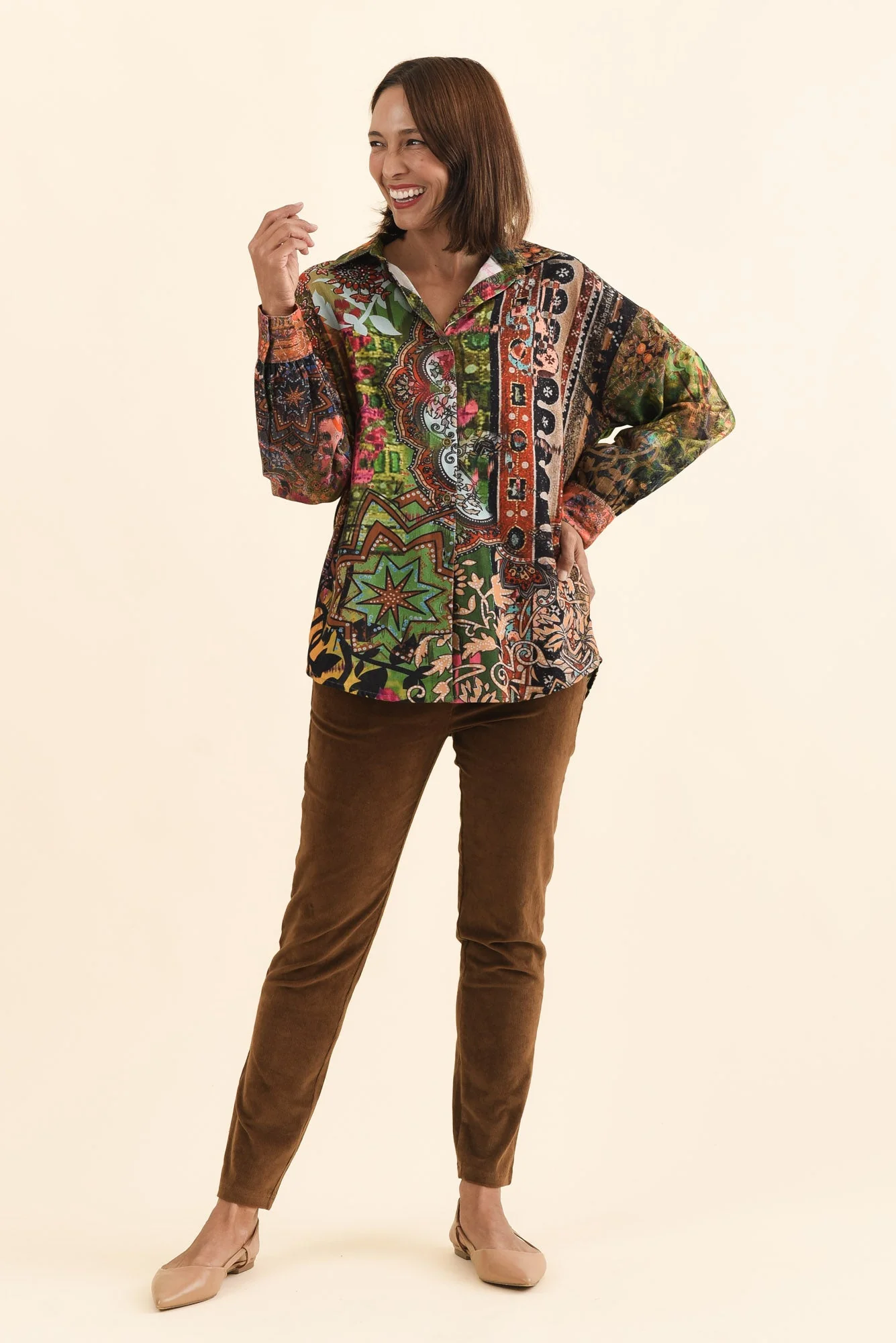 Elle Brown Corduroy Pants - Image 6