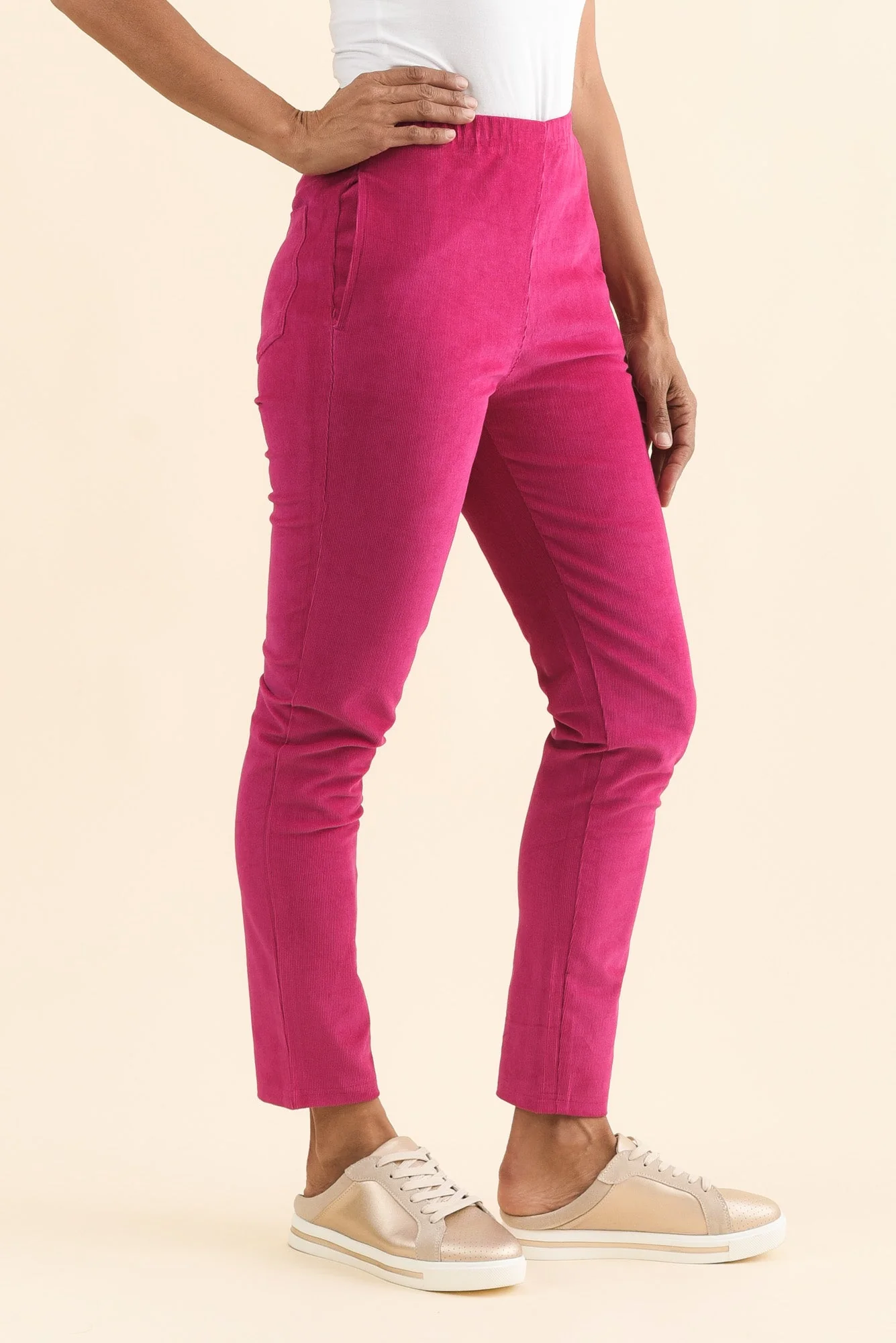 Elle Hot Pink Corduroy Pants - Image 3
