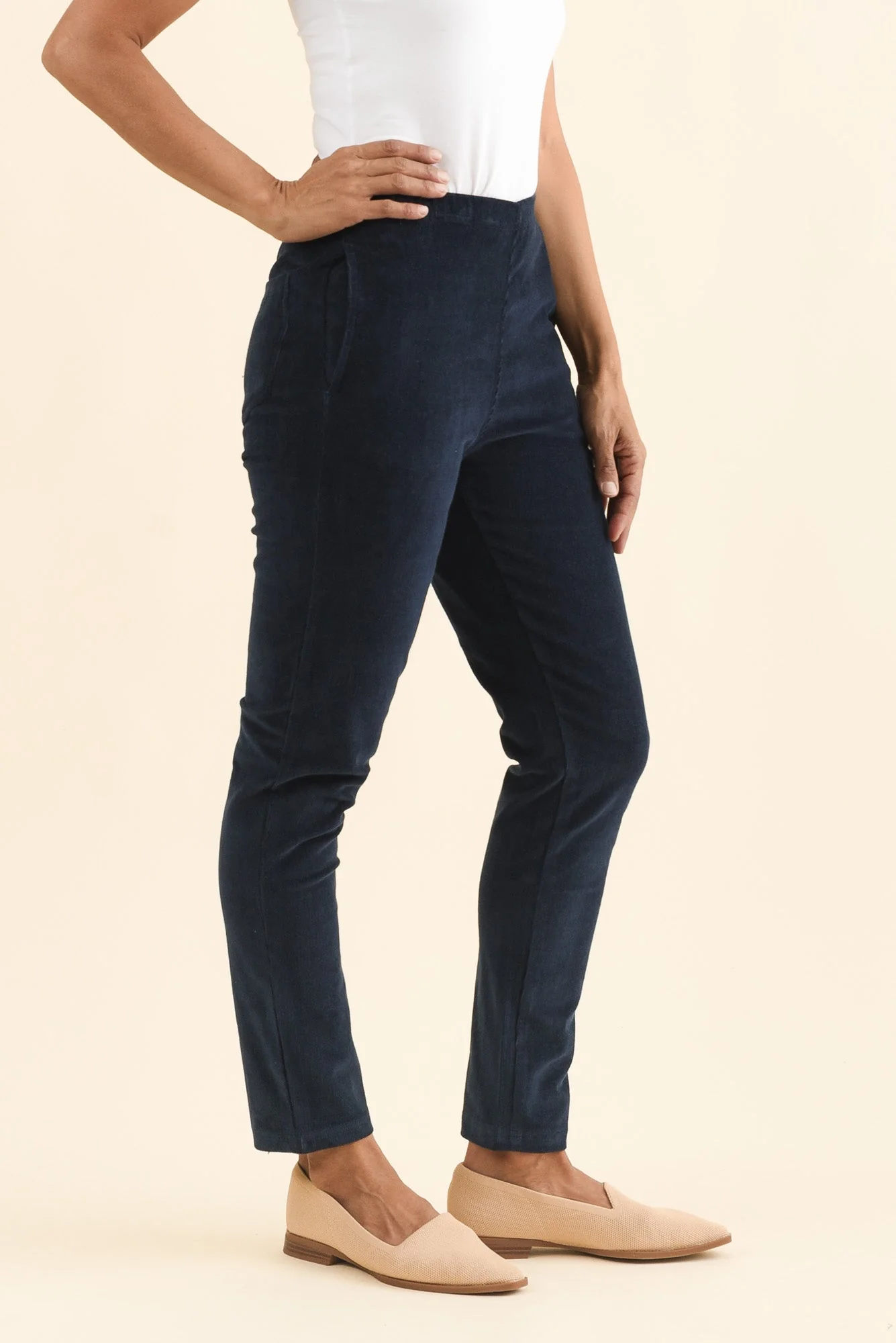 Elle Navy Corduroy Pants - Image 3