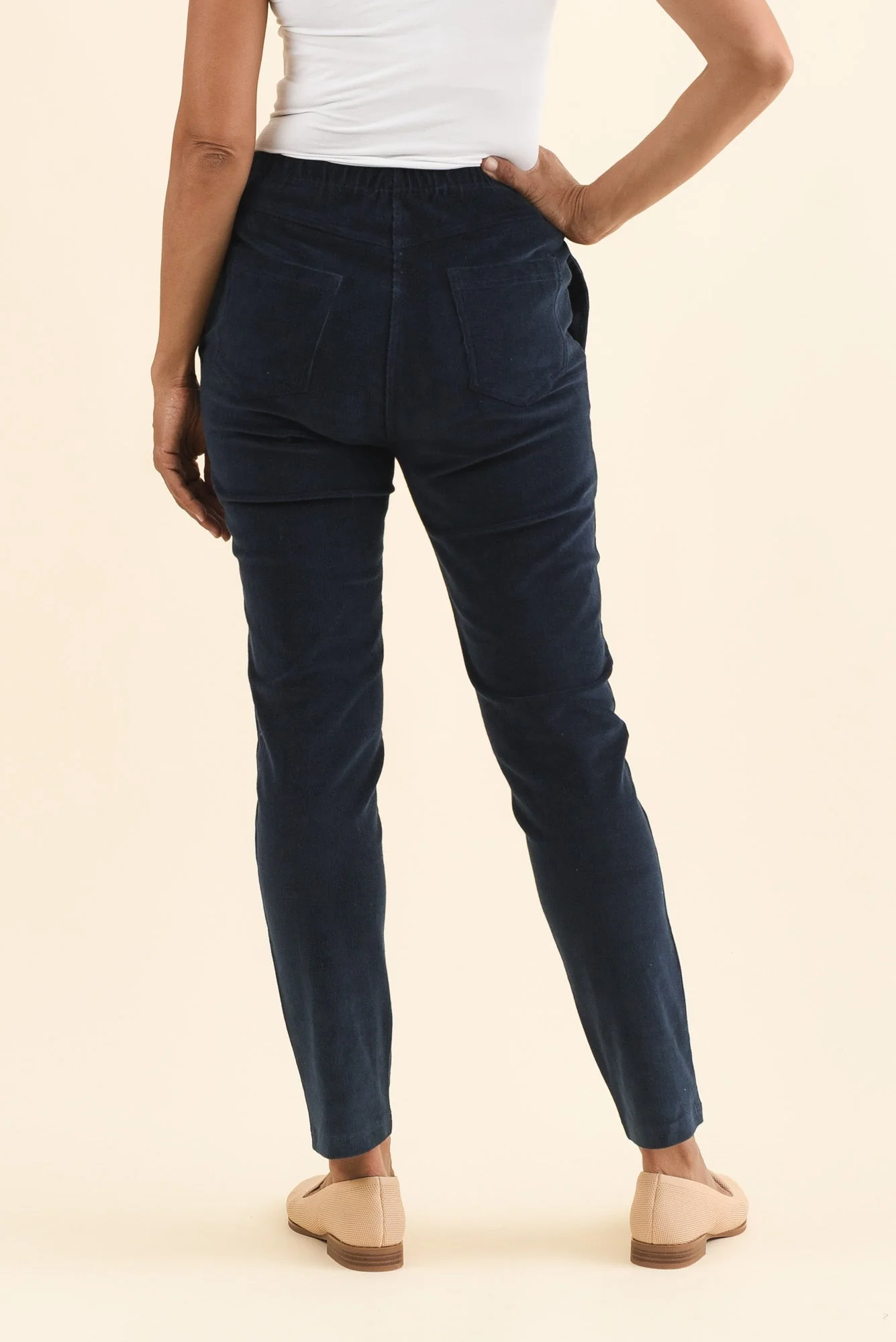 Elle Navy Corduroy Pants - Image 4