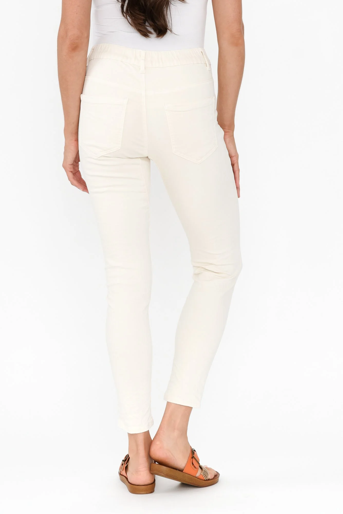 Ellery Cream Cotton Stretch Jeans - Image 5