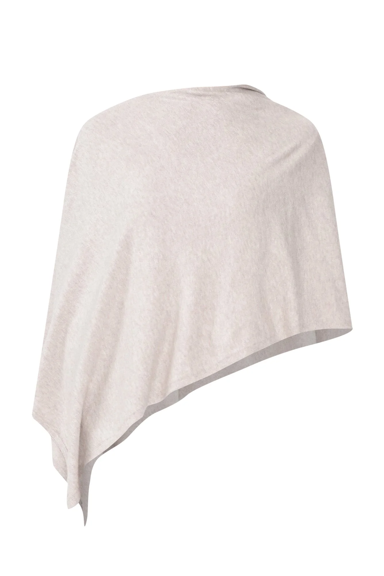 Elorie Beige Cotton Cashmere Poncho - Image 3