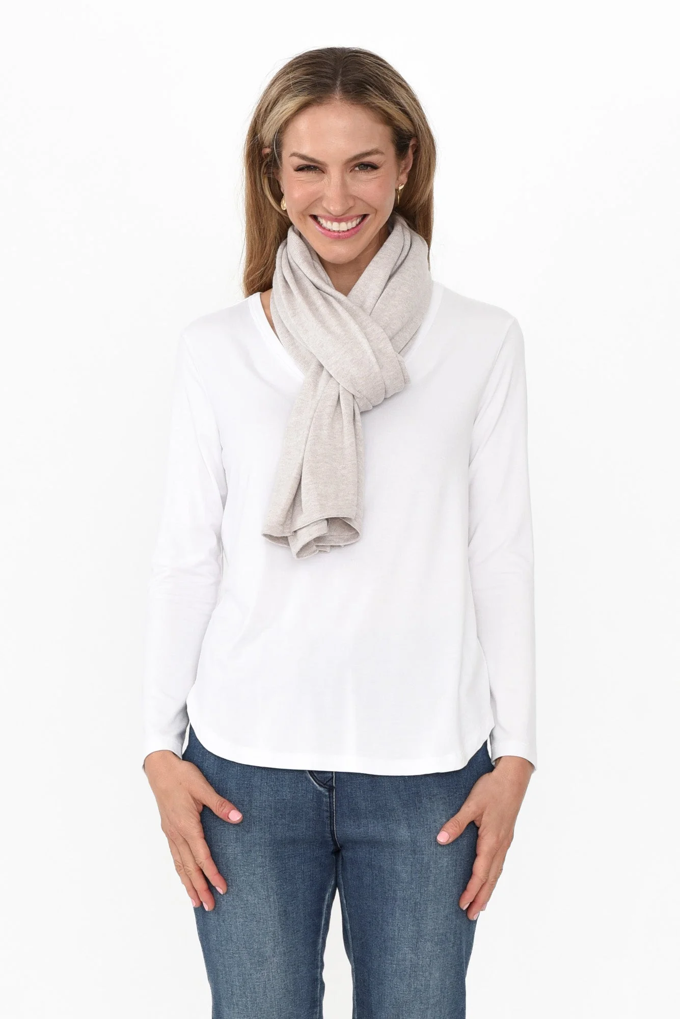 Elorie Beige Cotton Cashmere Poncho - Image 9