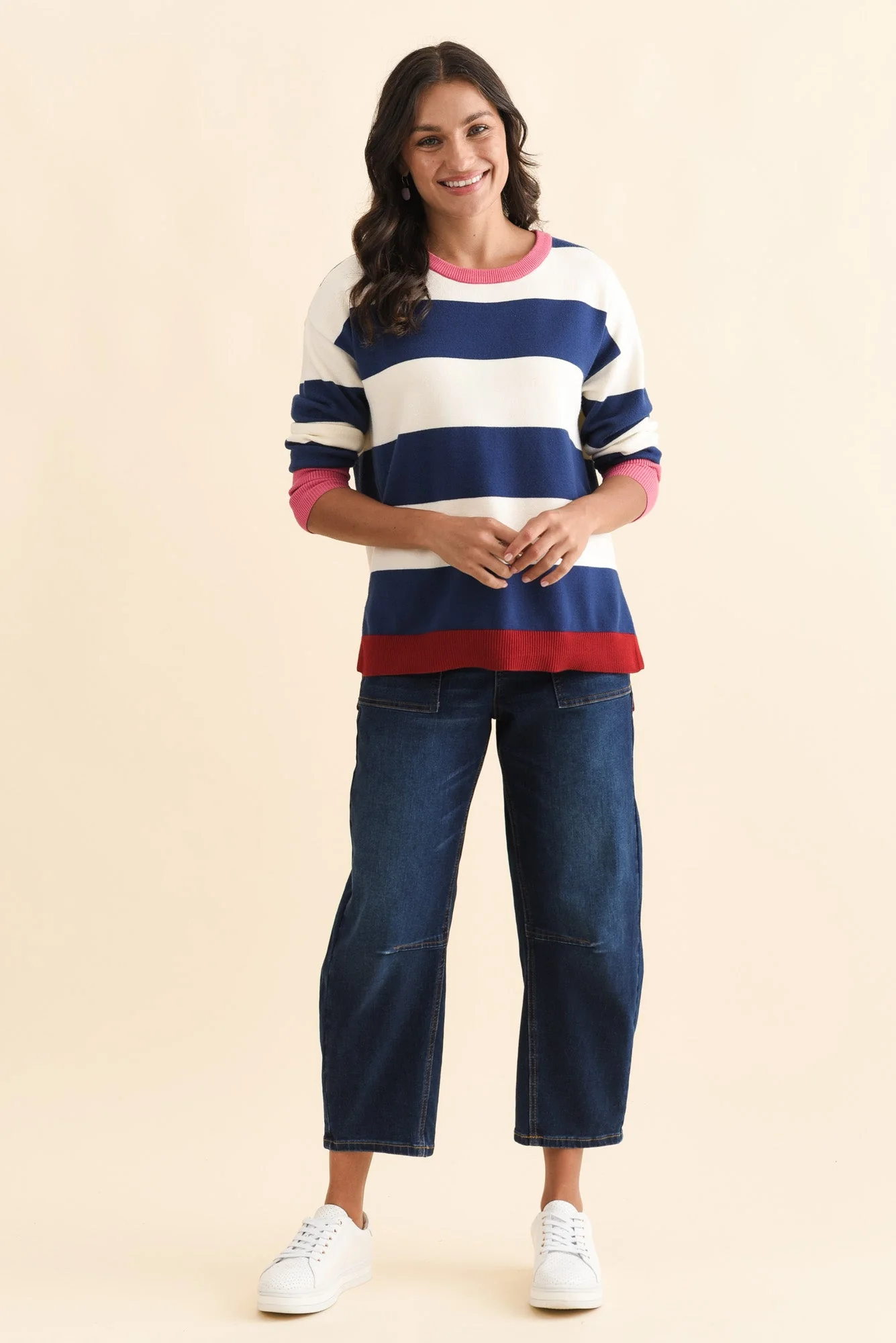 Elvie Blue Stripe Knit Jumper - Image 3