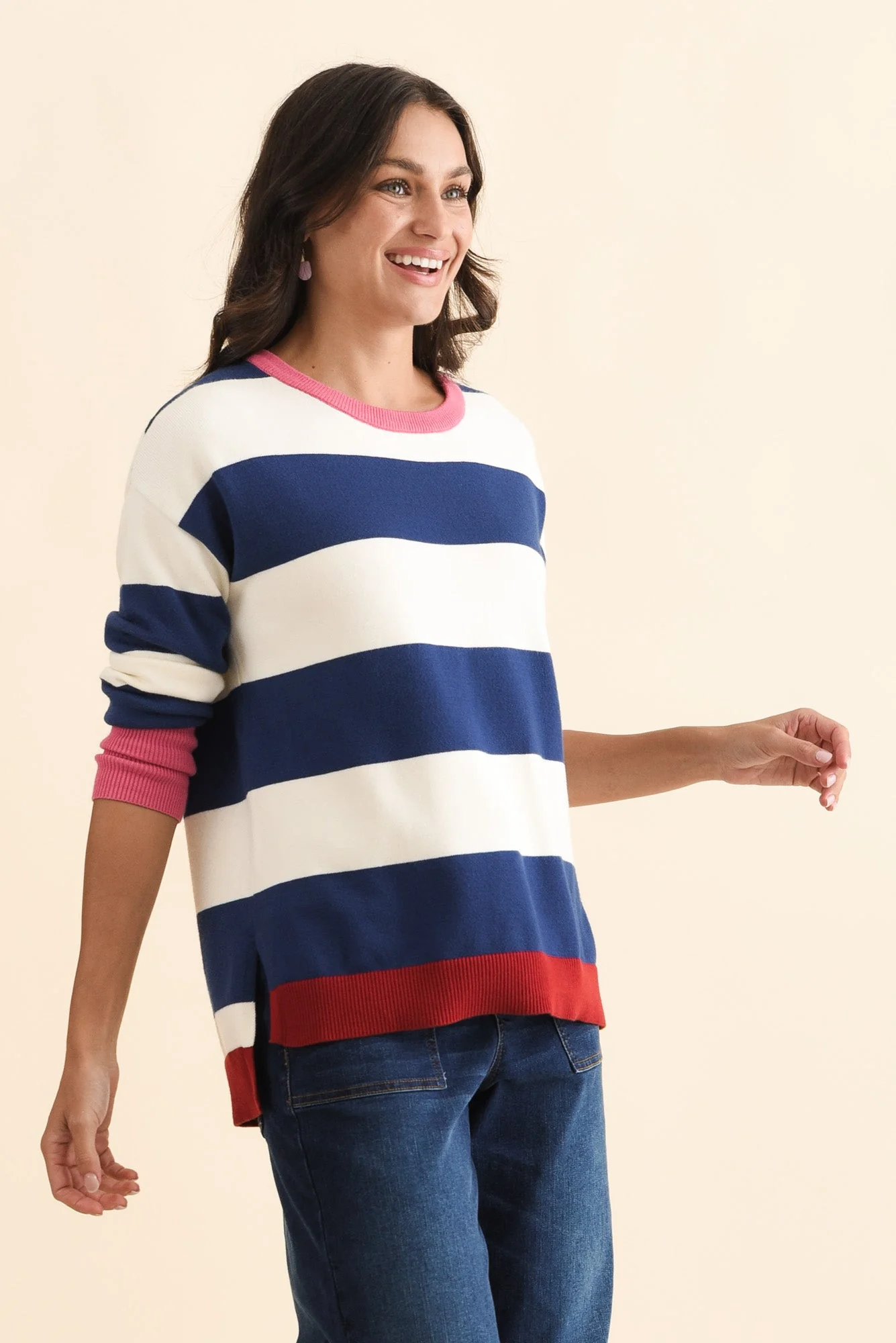 Elvie Blue Stripe Knit Jumper - Image 4