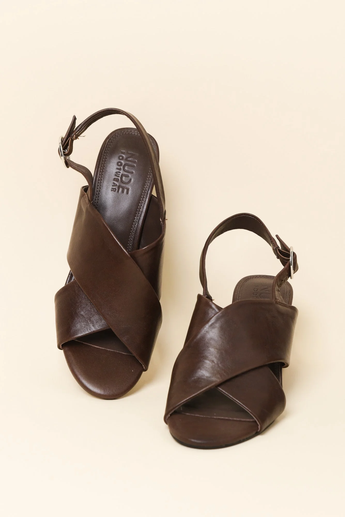 Emi Dark Brown Leather Slingback Heel - Image 2
